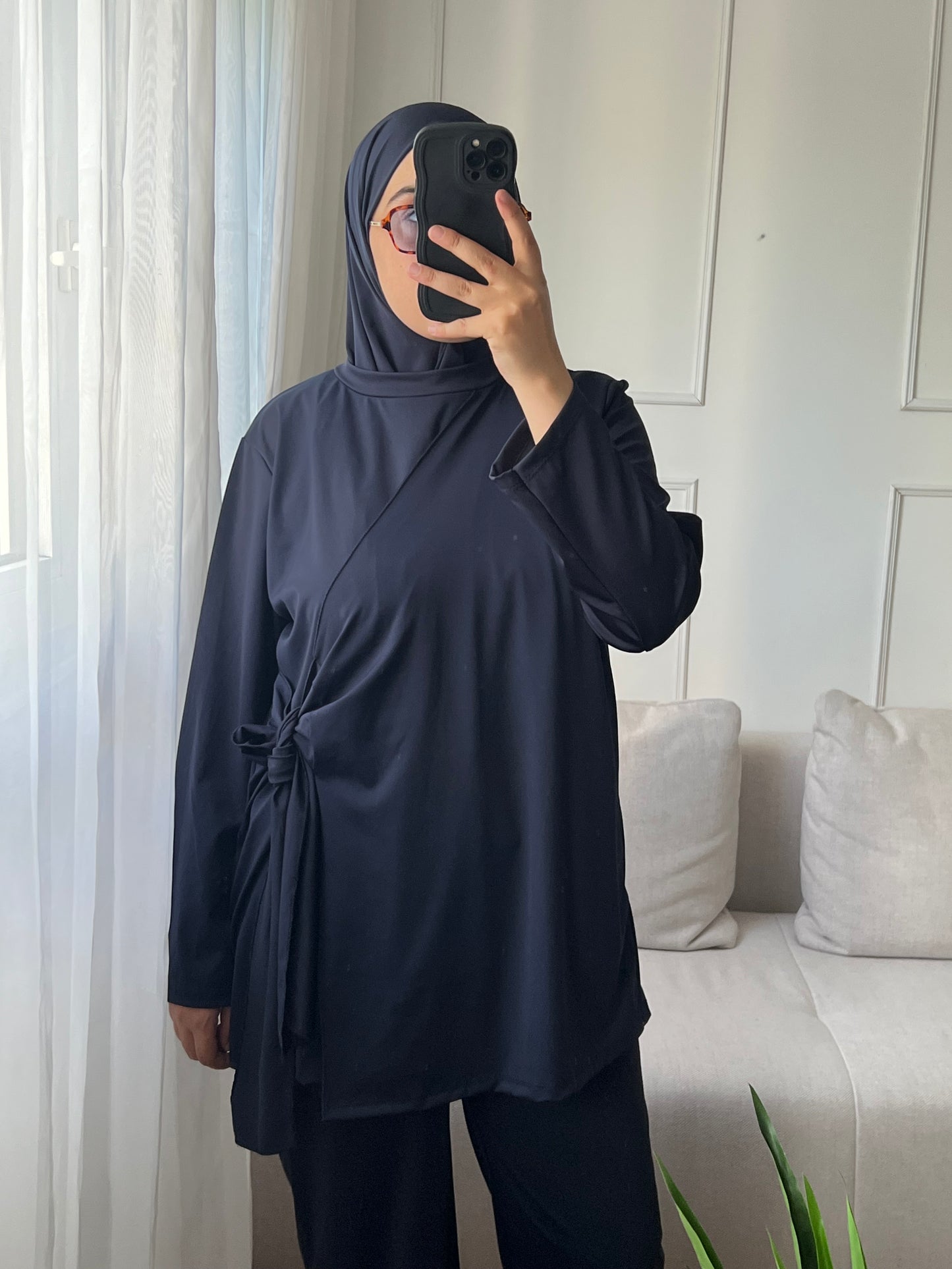 Burkini croisé bleu marine