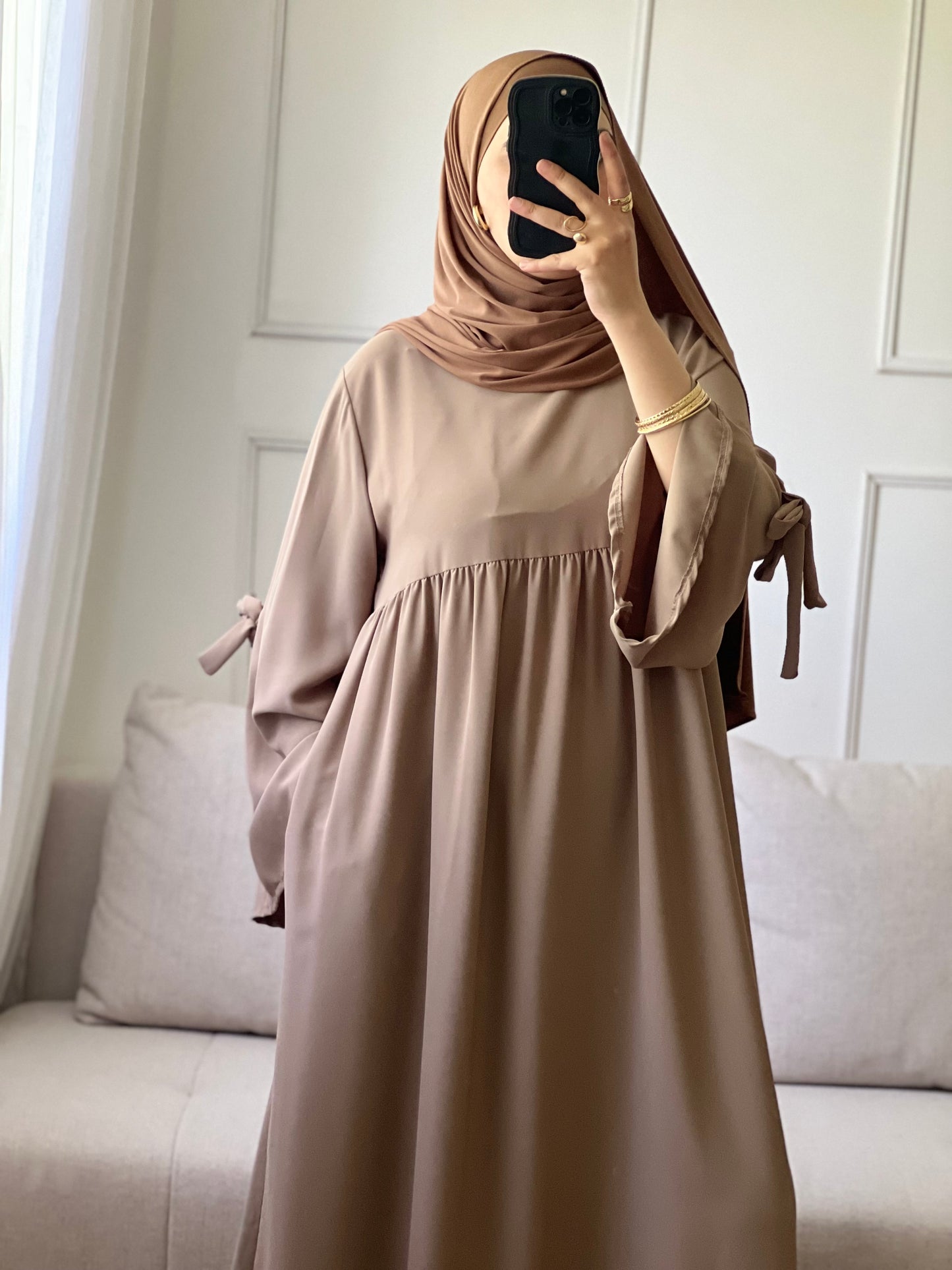 Abaya simple taupe