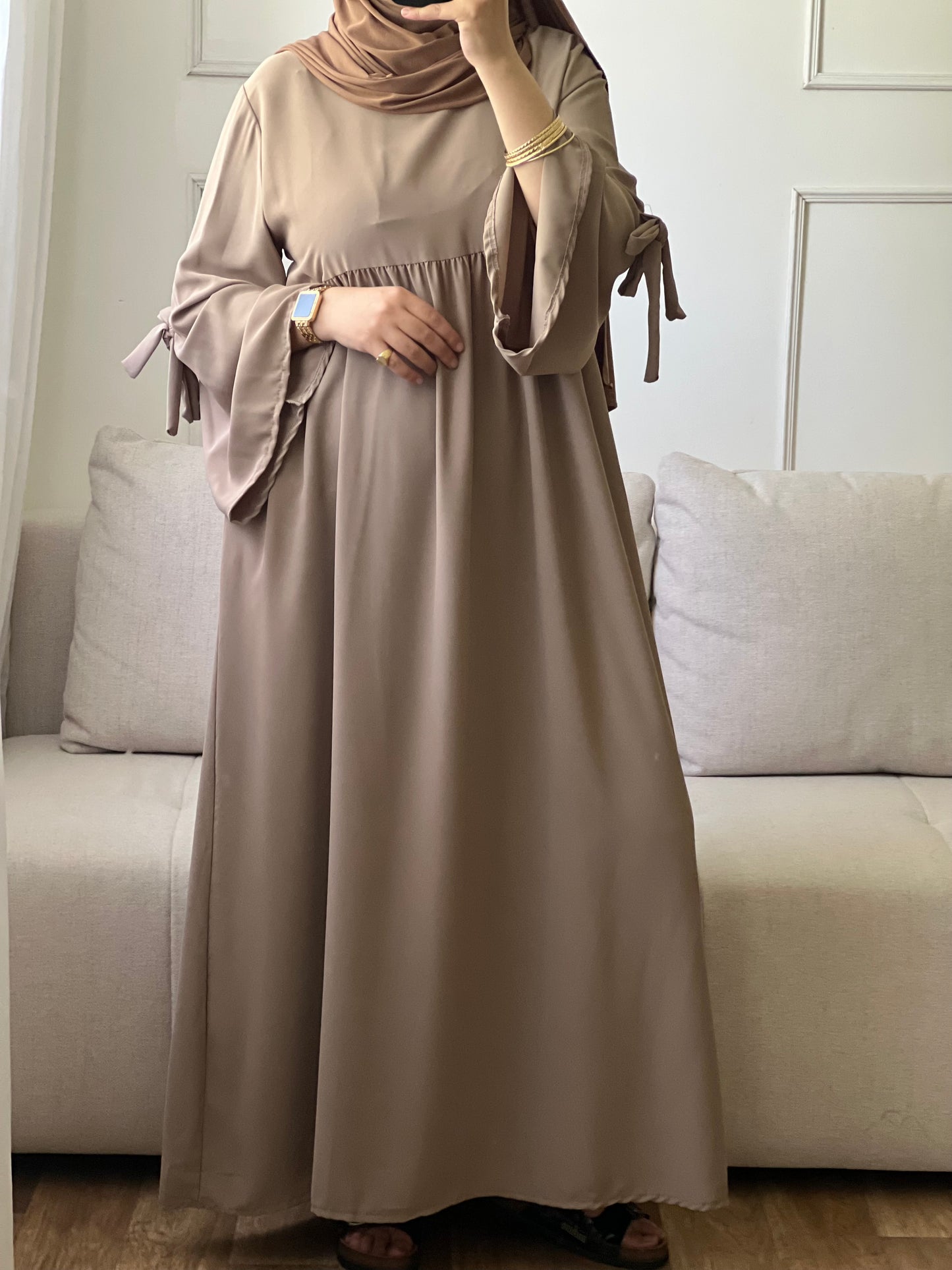 Abaya simple taupe