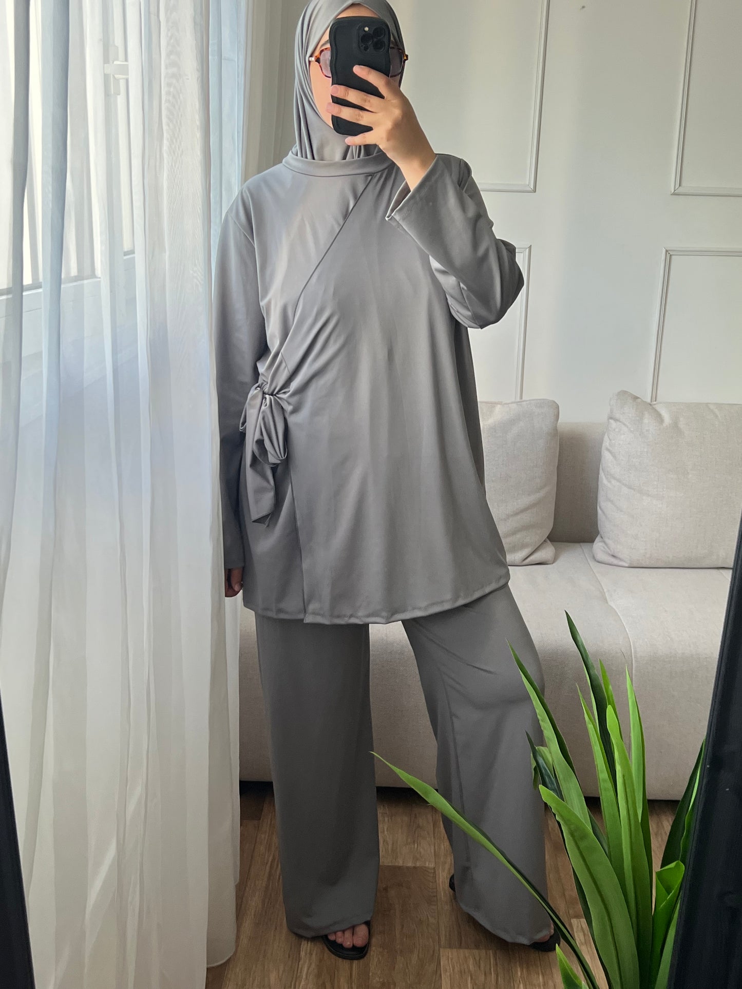 Burkini croisé gris