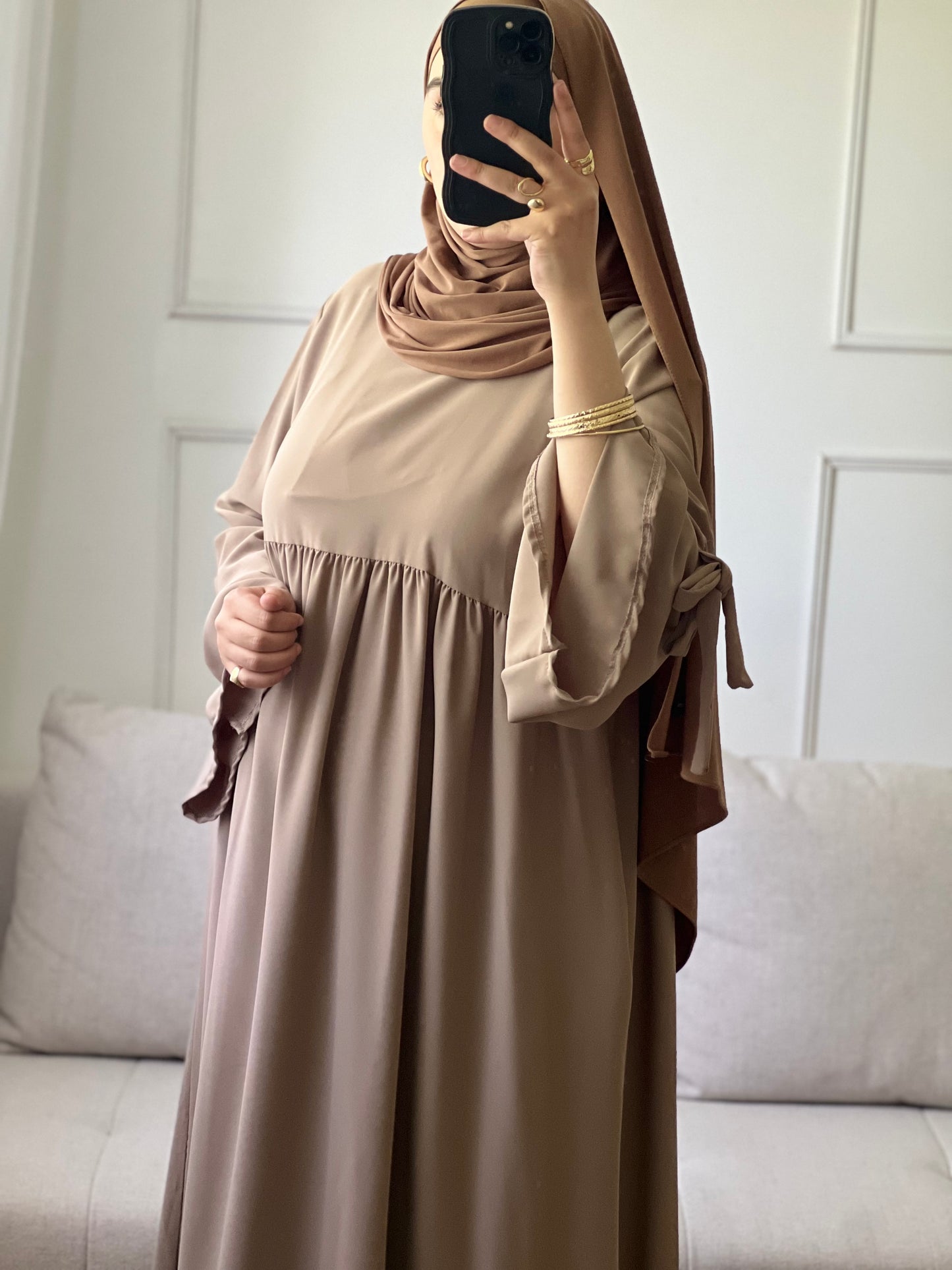 Abaya simple taupe