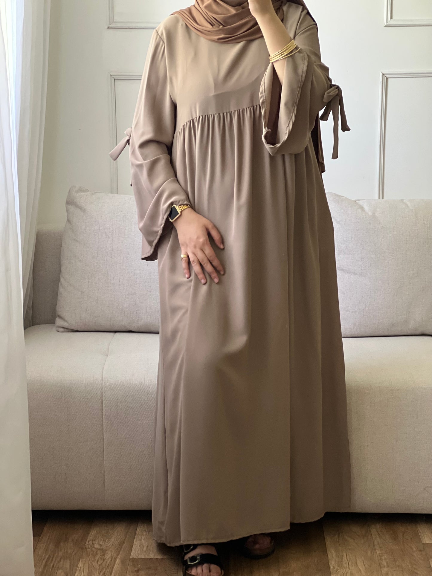 Abaya simple taupe