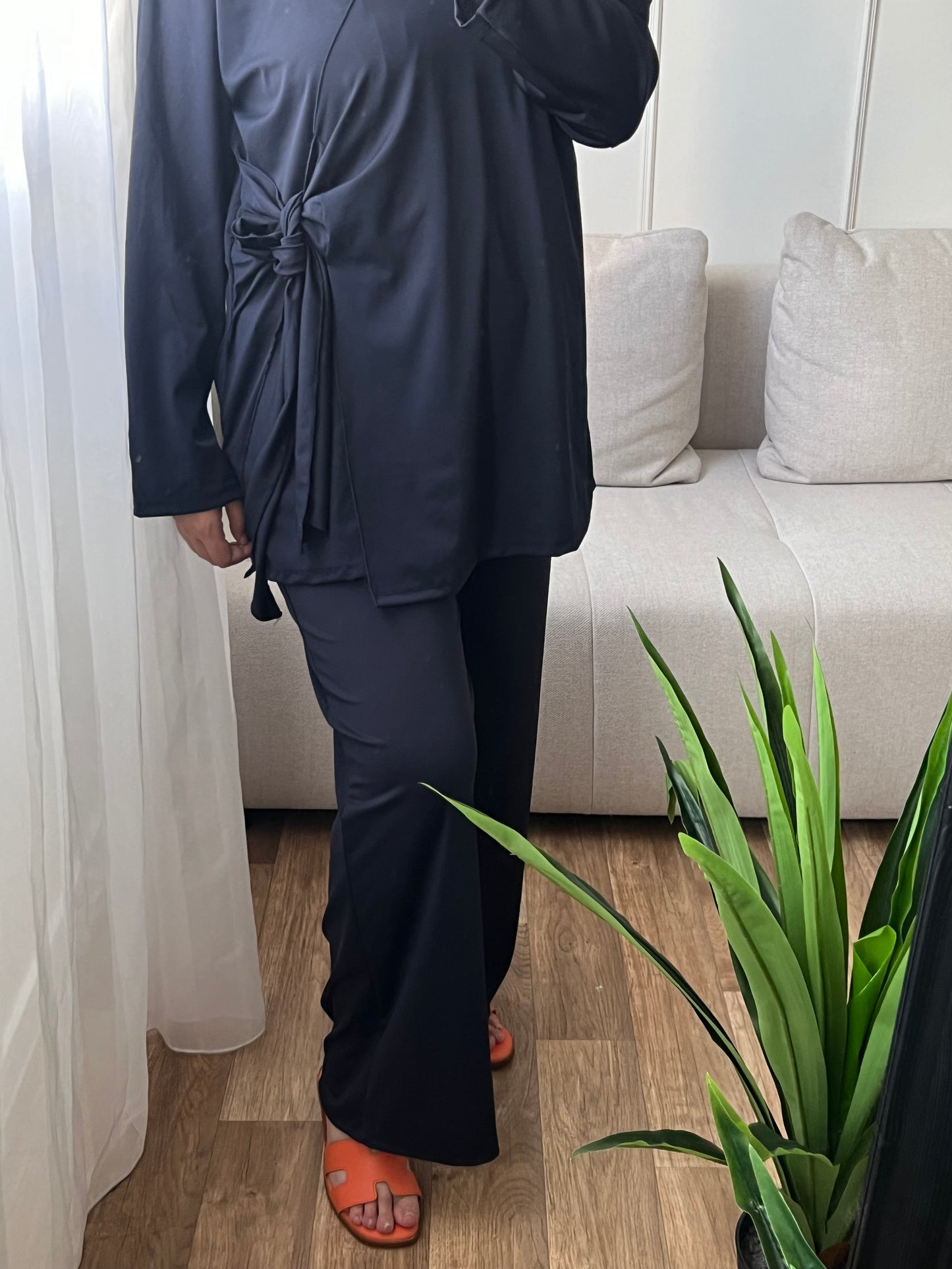 Burkini croisé bleu marine