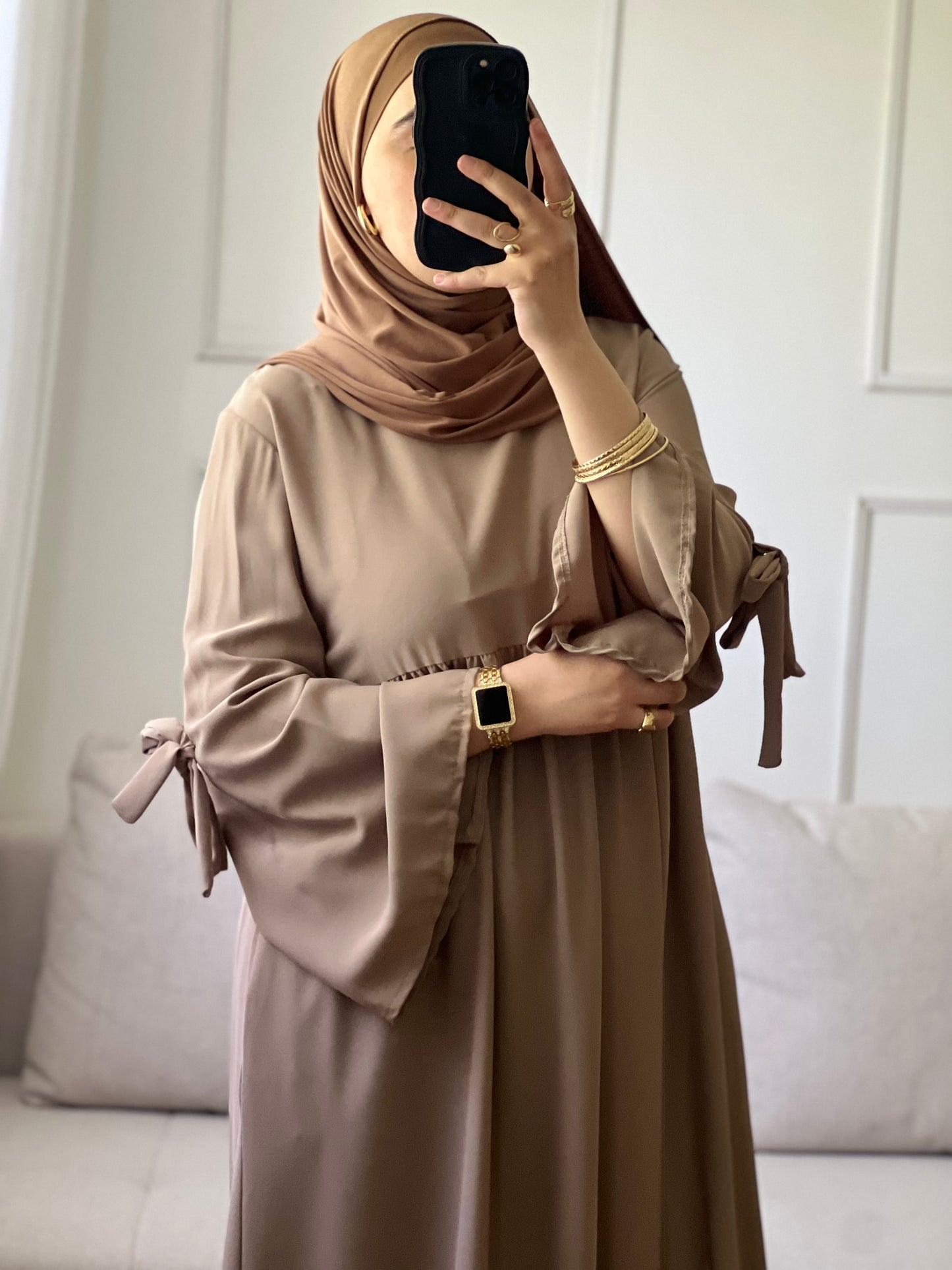 Abaya simple taupe