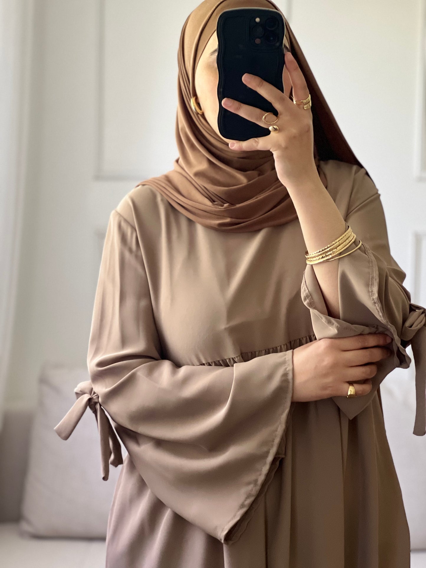 Abaya simple taupe