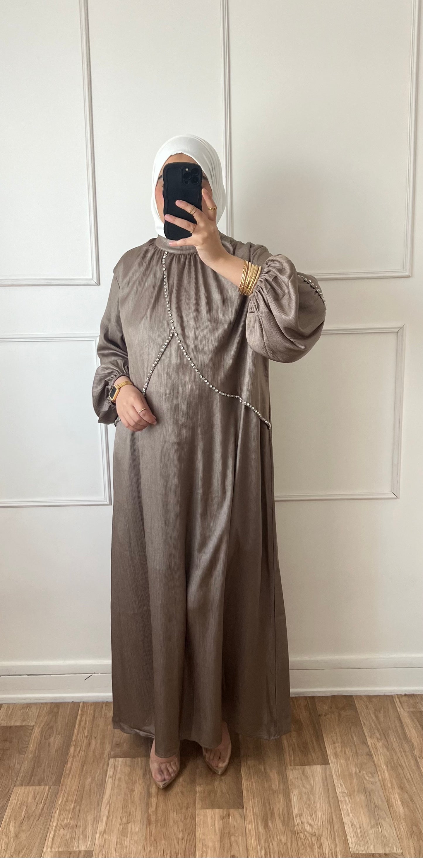 Abaya Hatice vert kaki