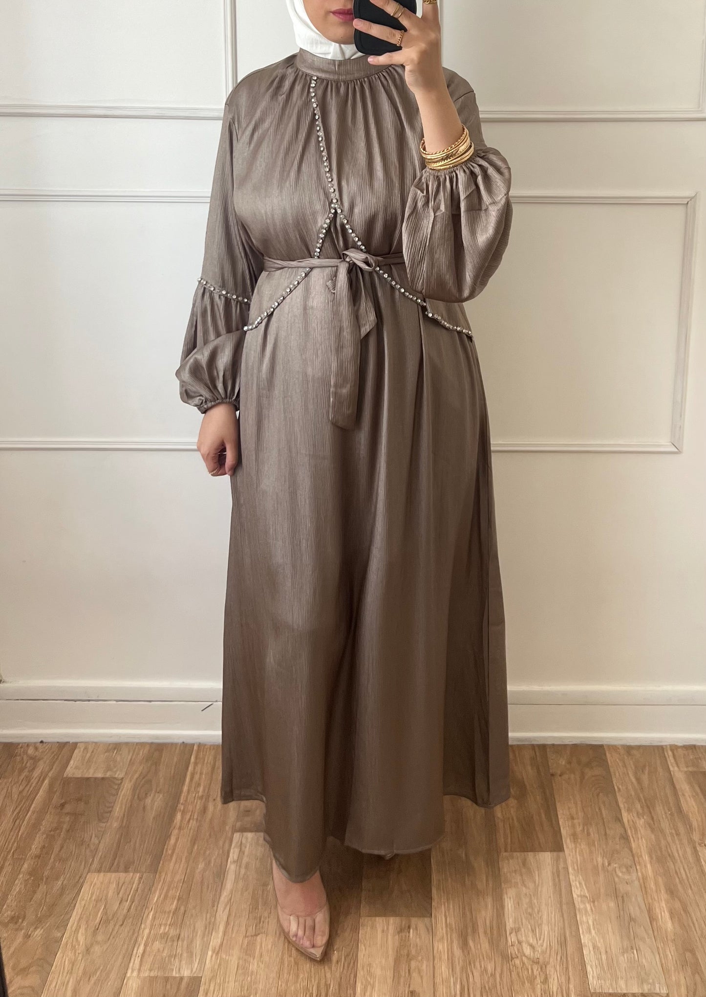 Abaya Hatice vert kaki