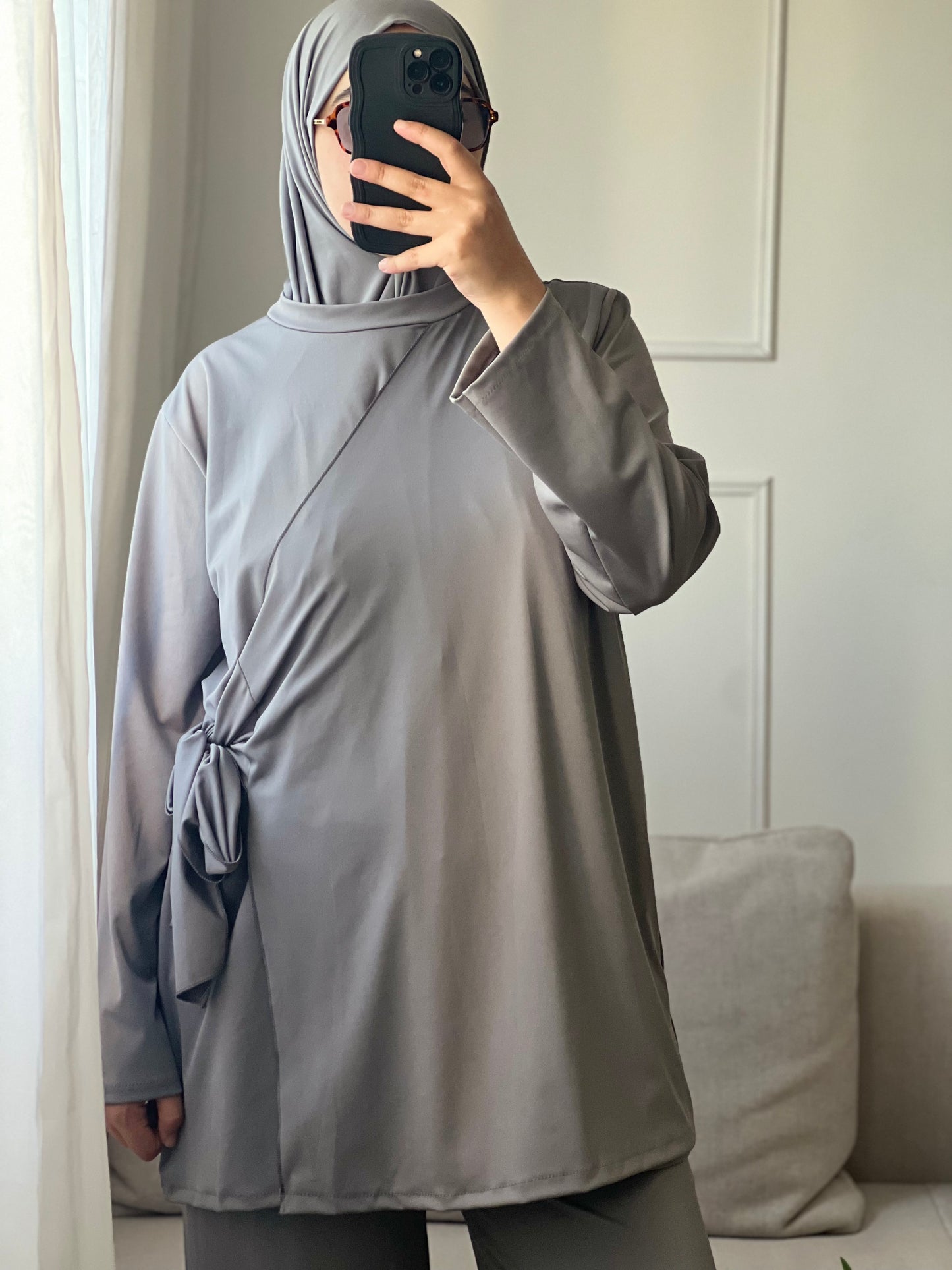 Burkini croisé gris
