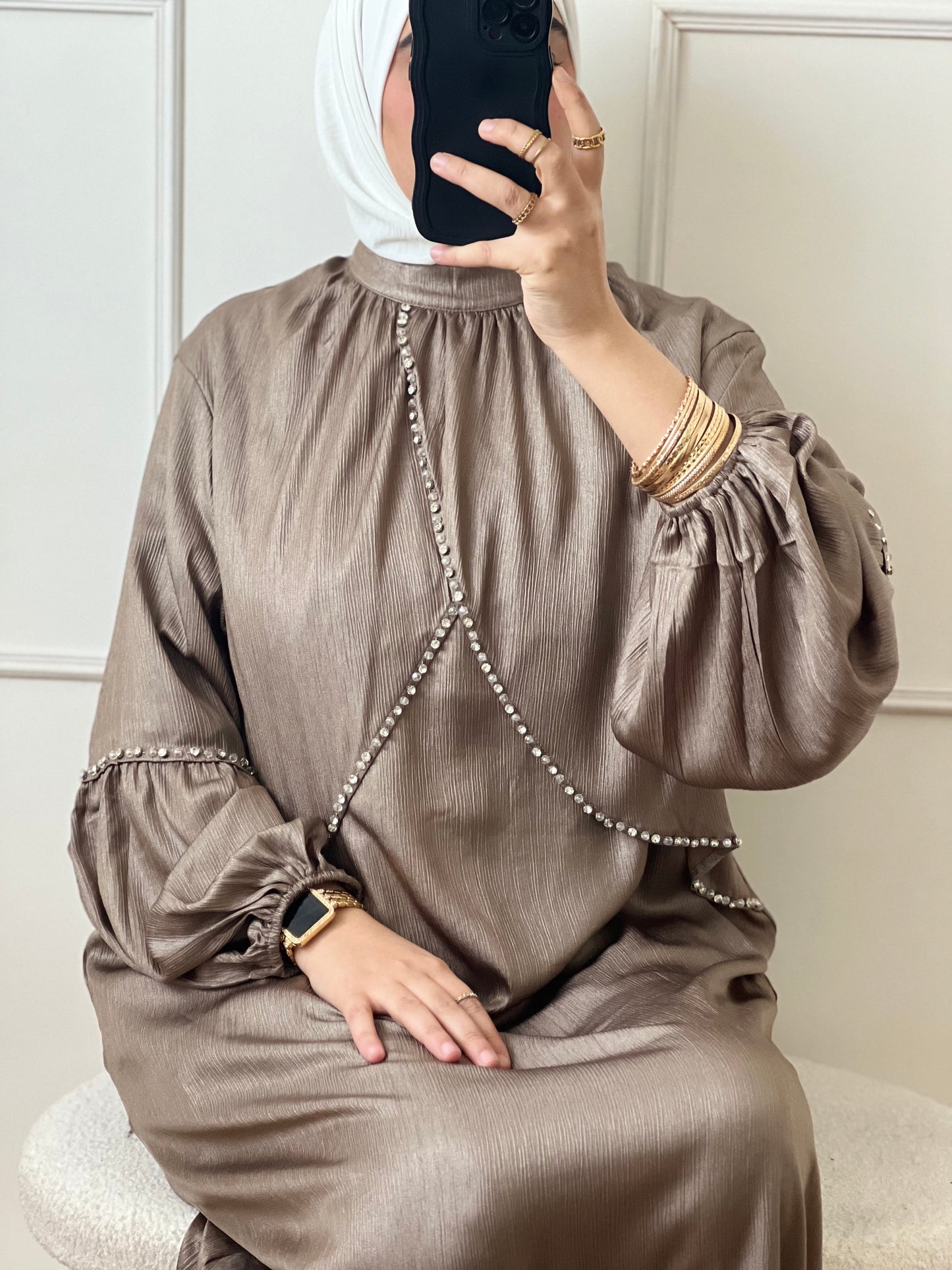Abaya Hatice vert kaki