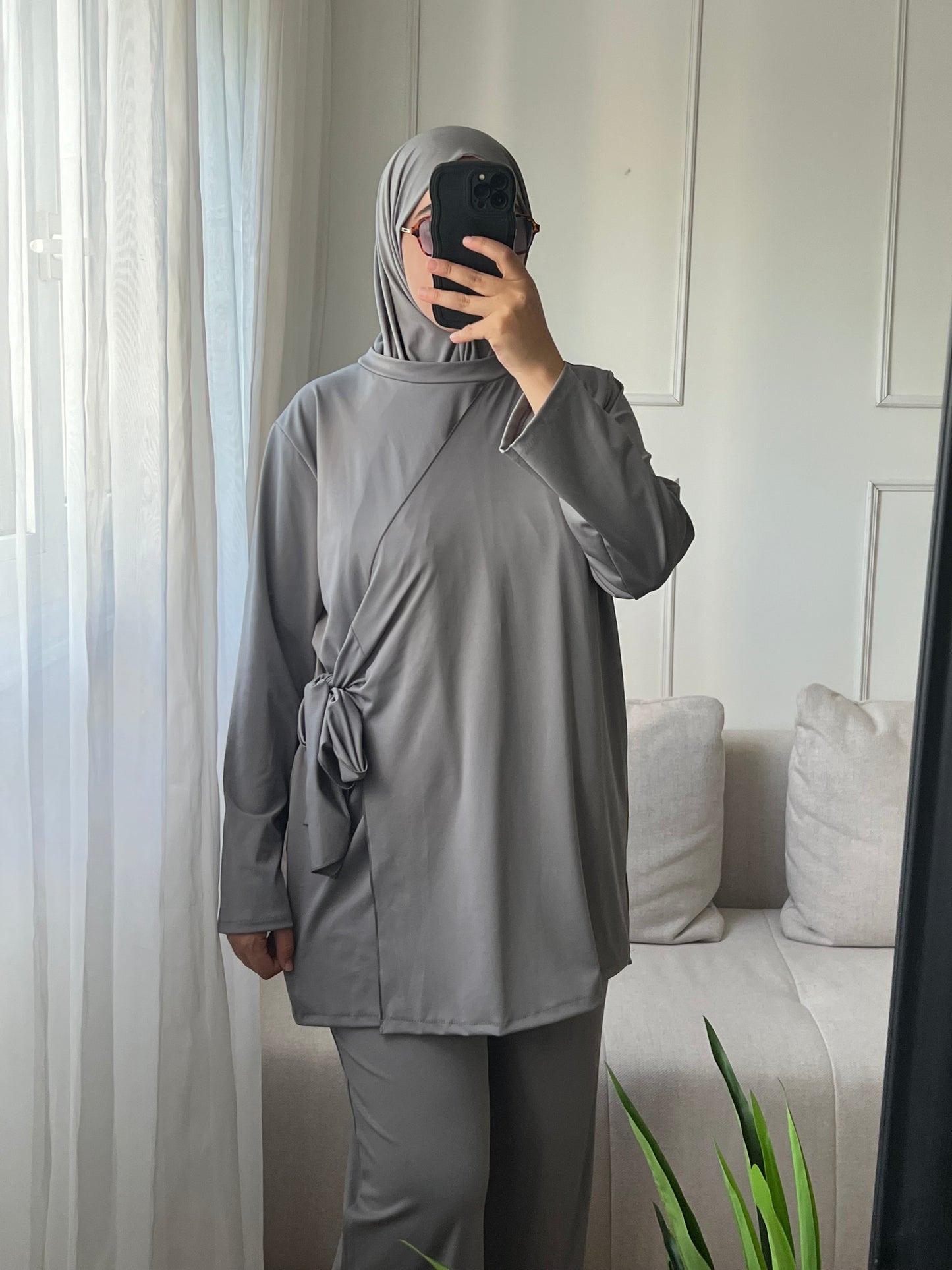 Burkini croisé gris