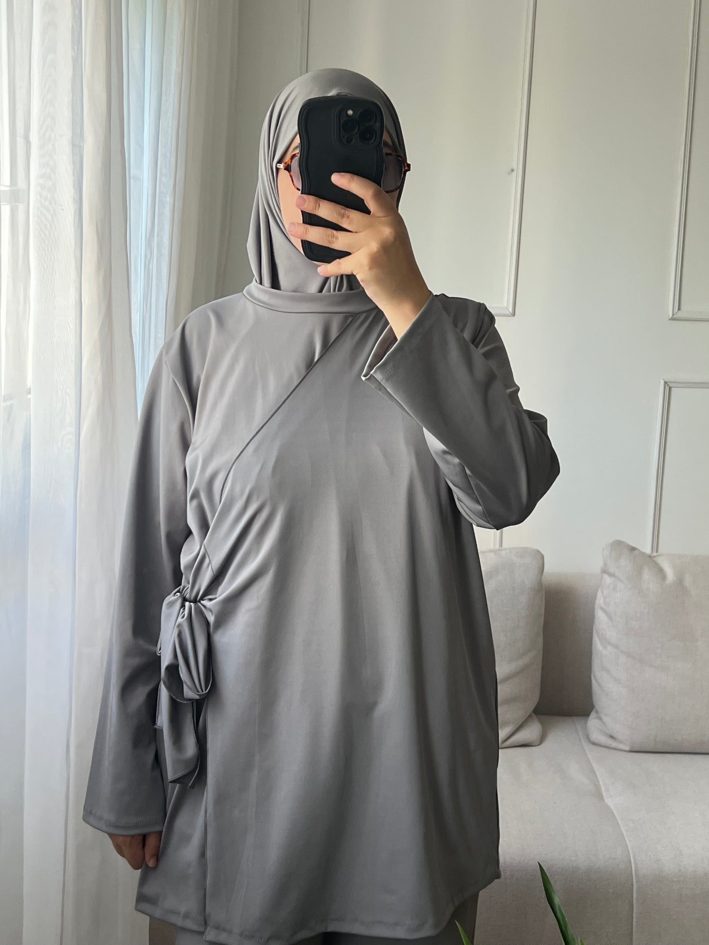 Burkini croisé gris