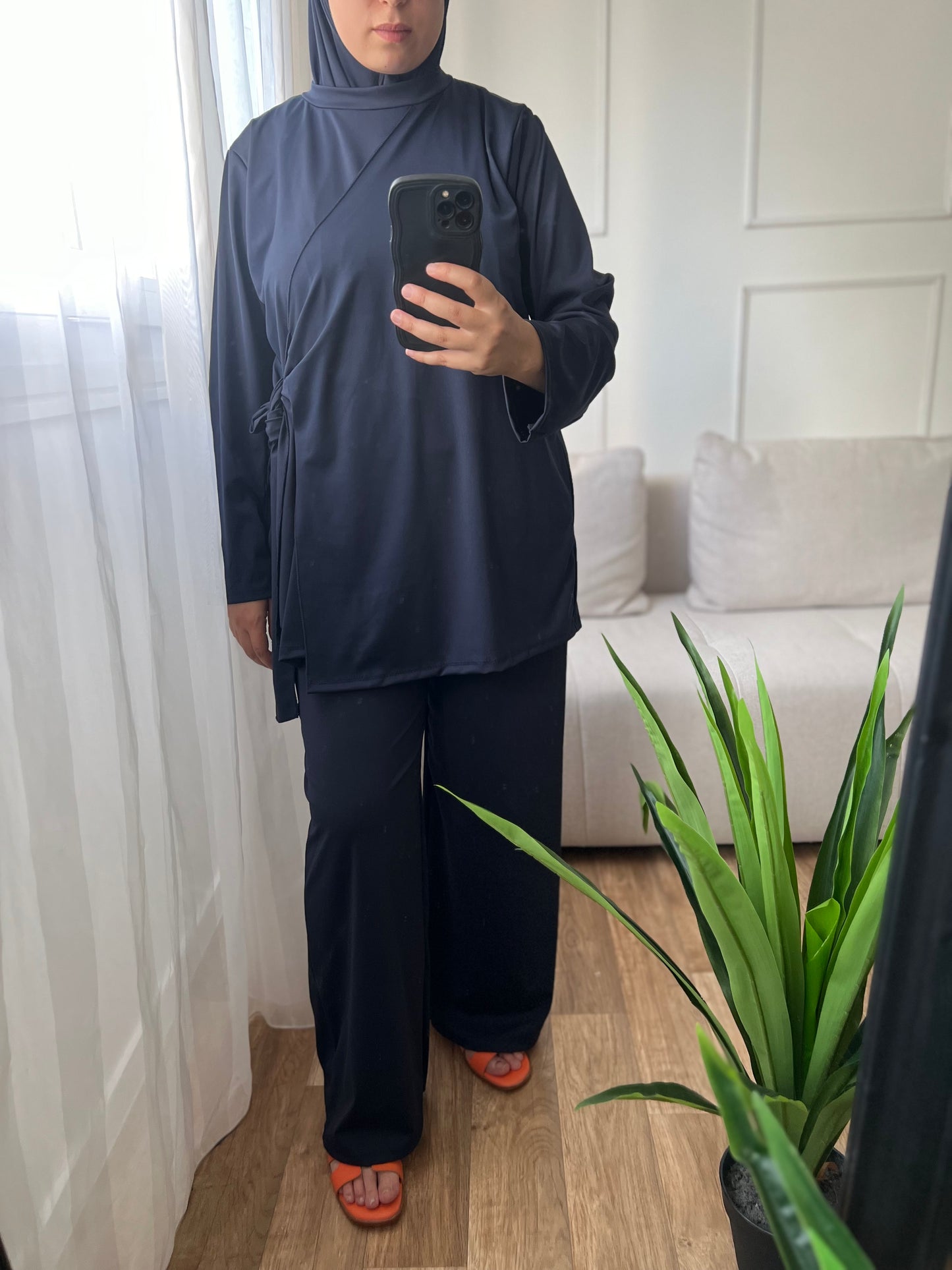 Burkini croisé bleu marine