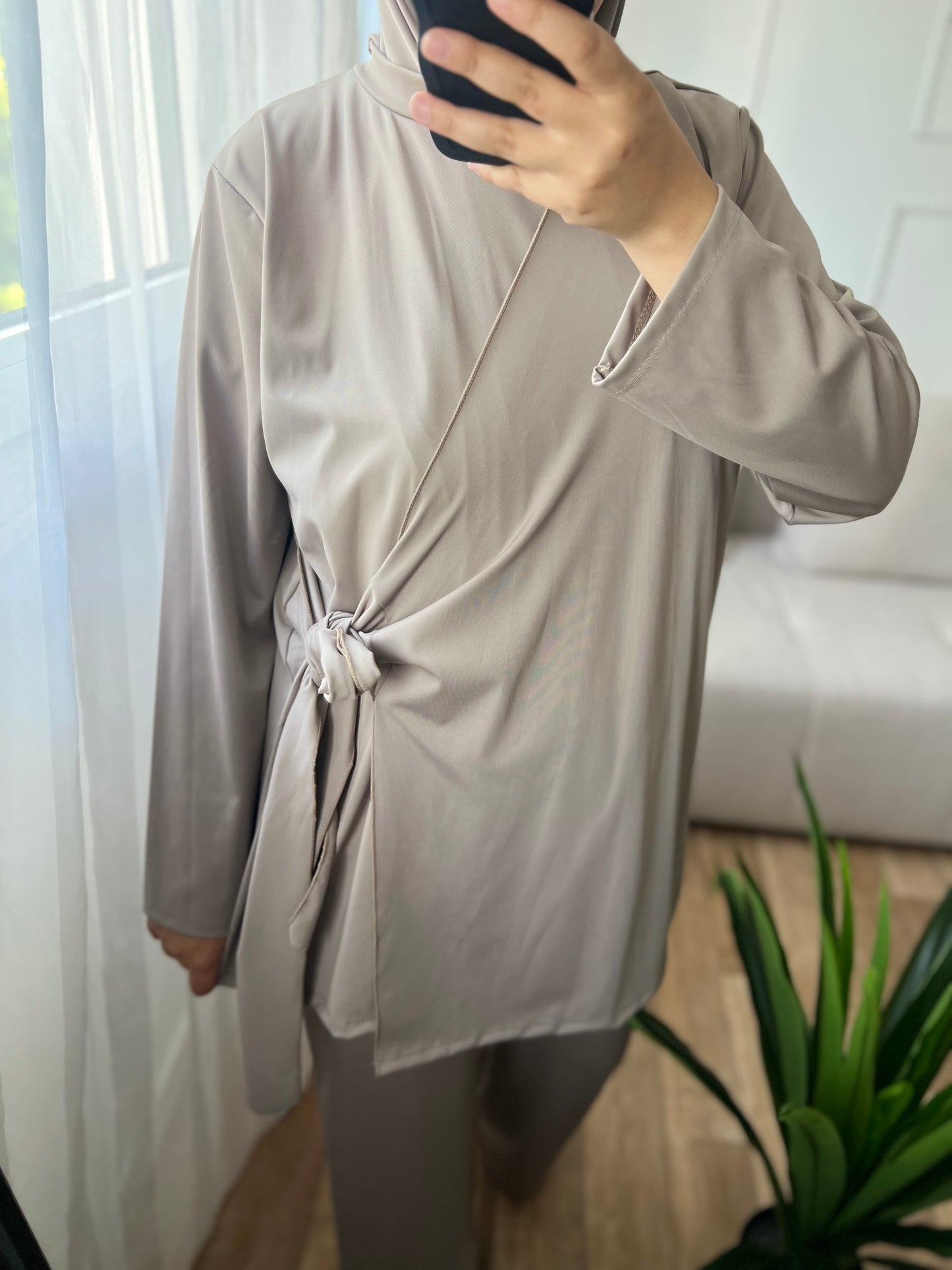 Burkini croisé taupe