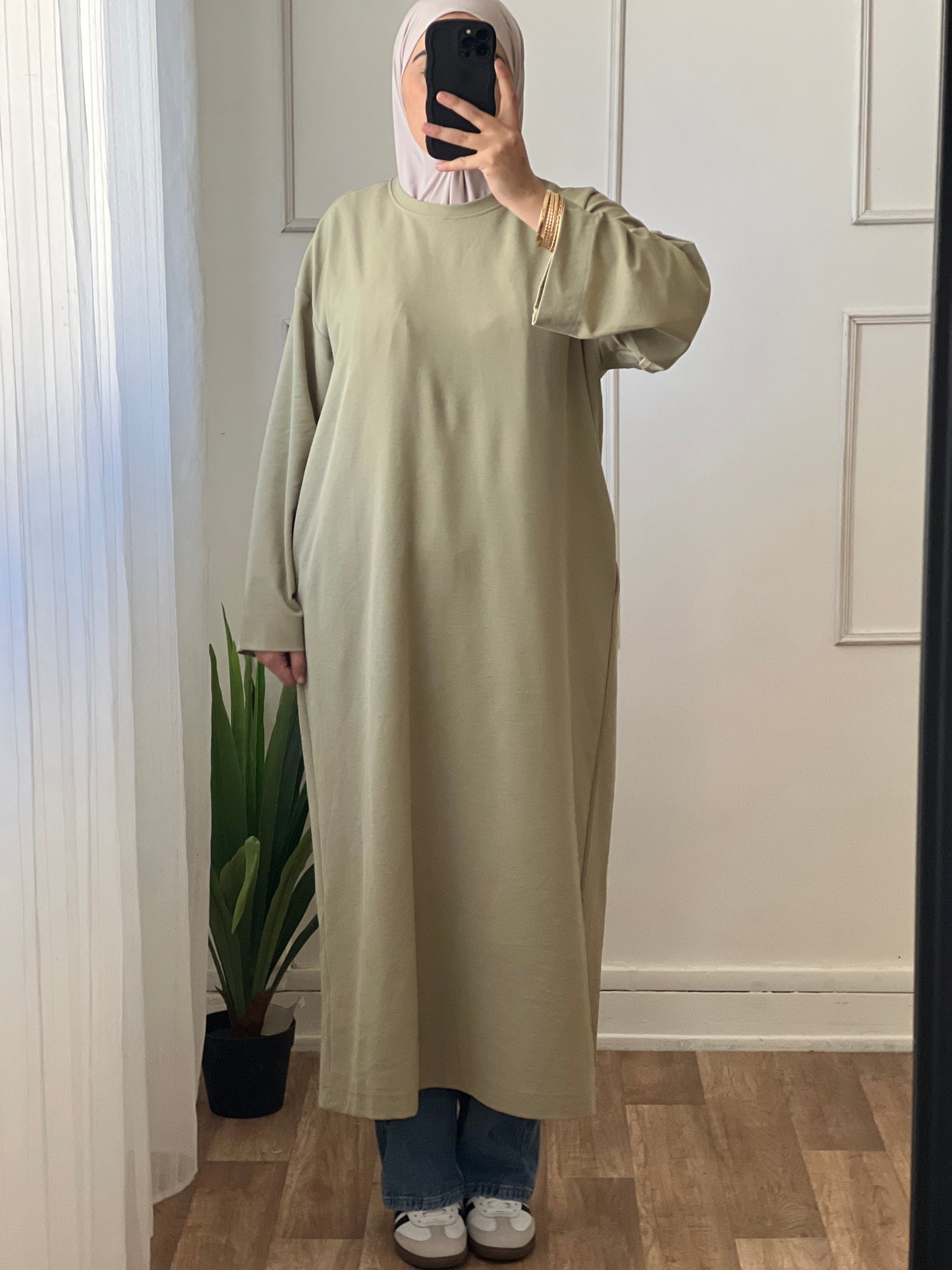 Pull long vert kaki