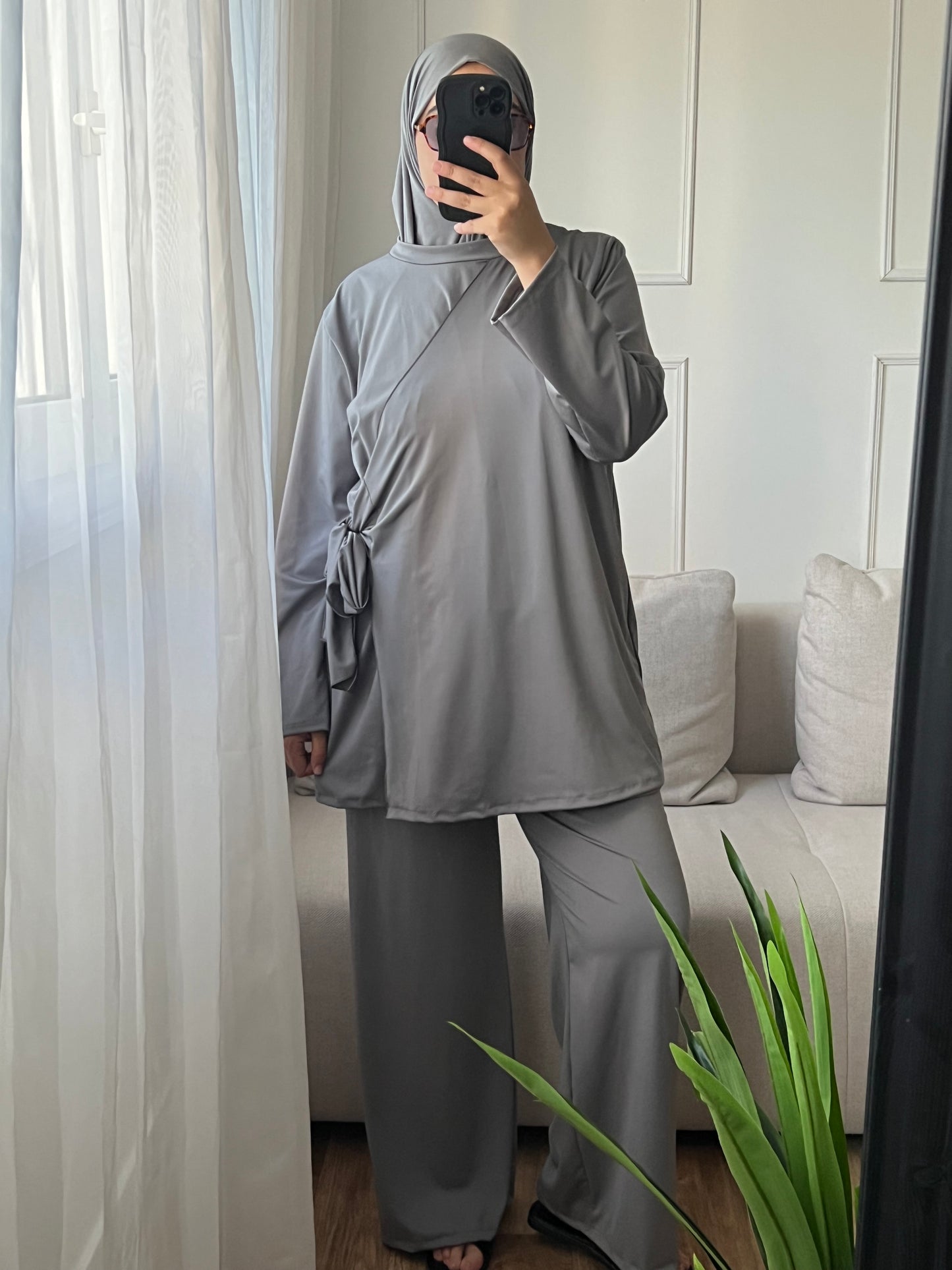 Burkini croisé gris
