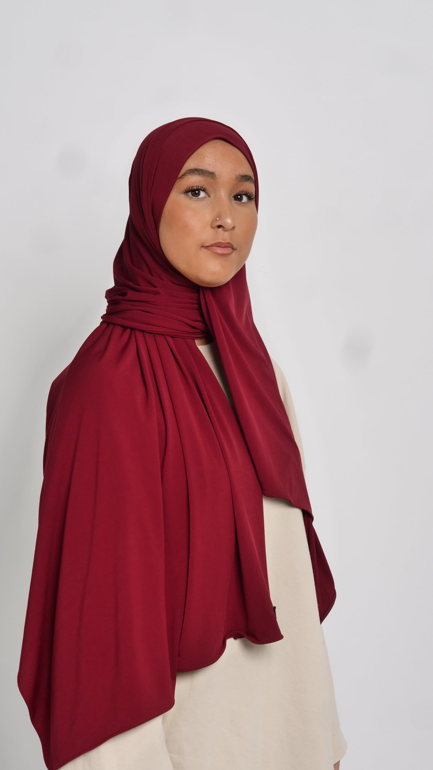 Hijab jersey luxe bordeaux