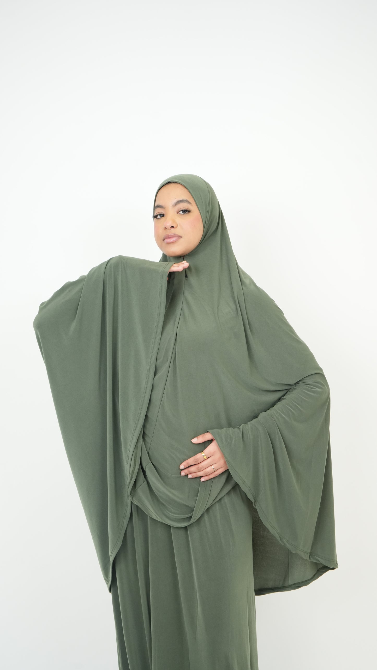 Set prière jupe et khimar vert