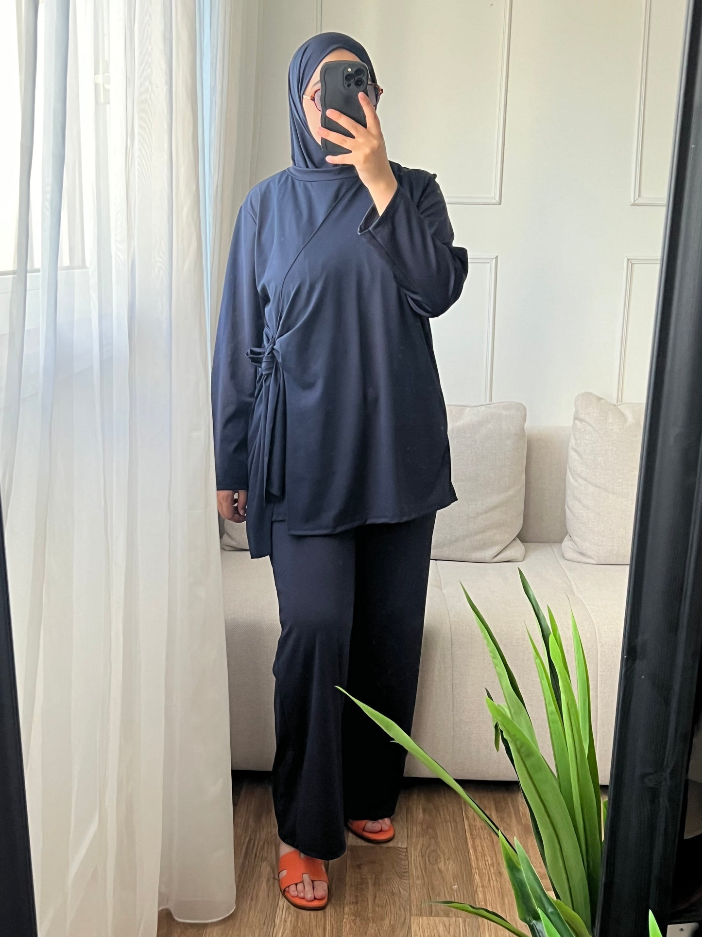Burkini croisé bleu marine