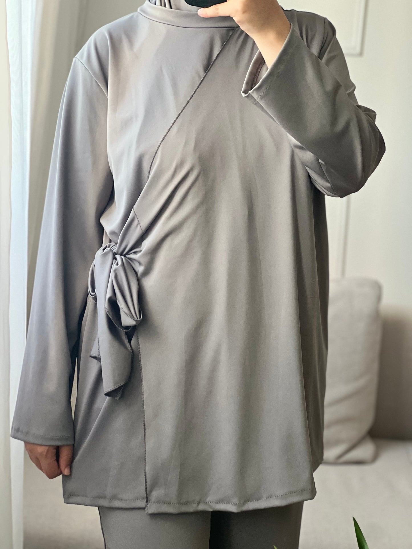 Burkini croisé gris