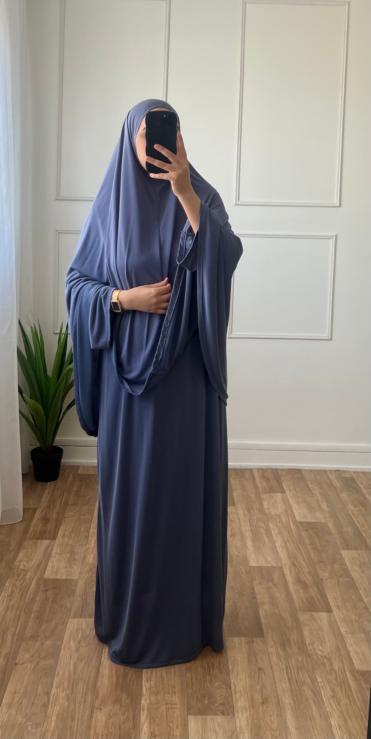 Set Abaya & khimar bleu