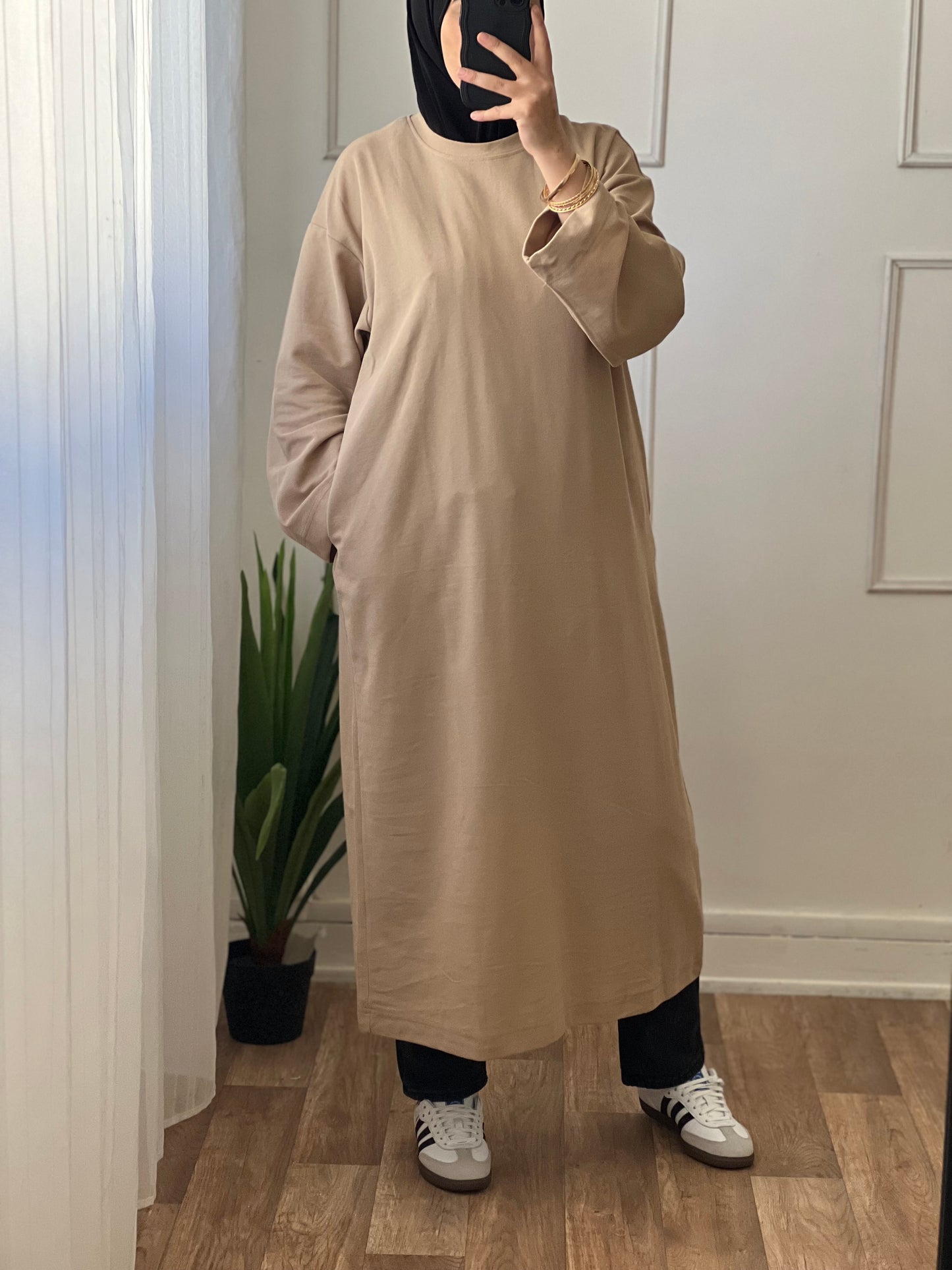 Pull long taupe