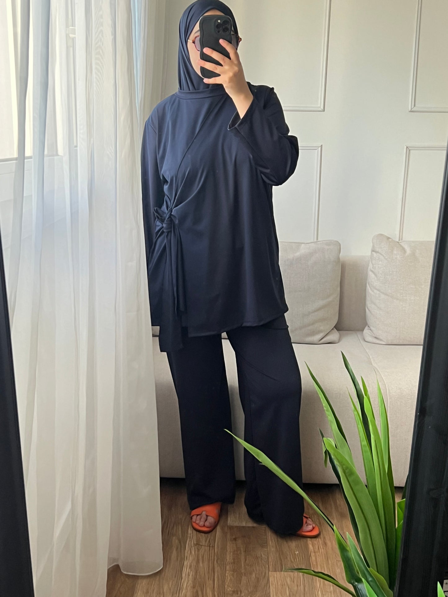 Burkini croisé bleu marine