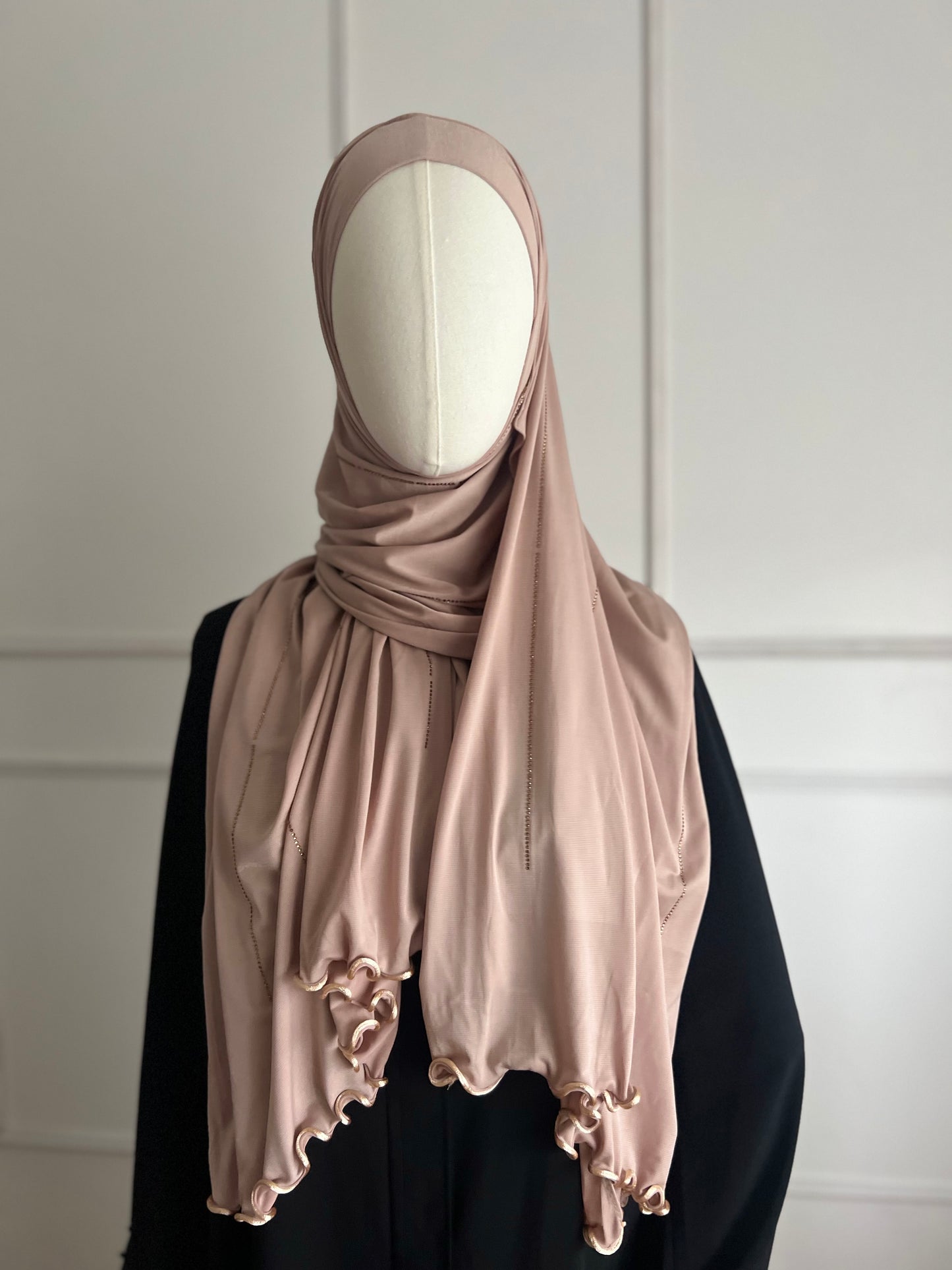 Hijab à strass beige