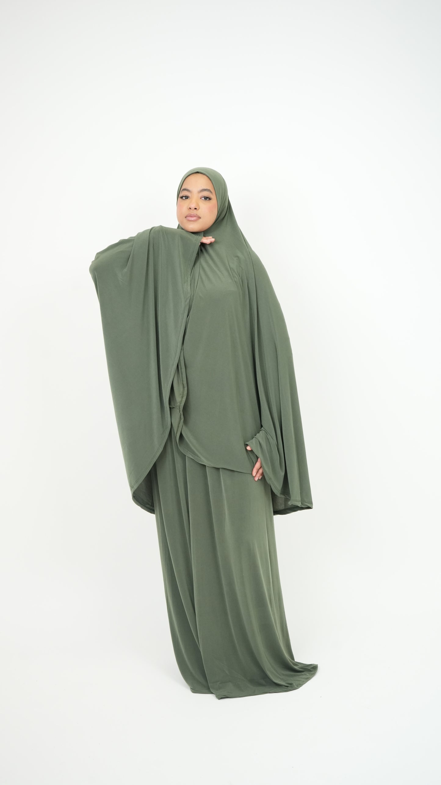 Set prière jupe et khimar vert