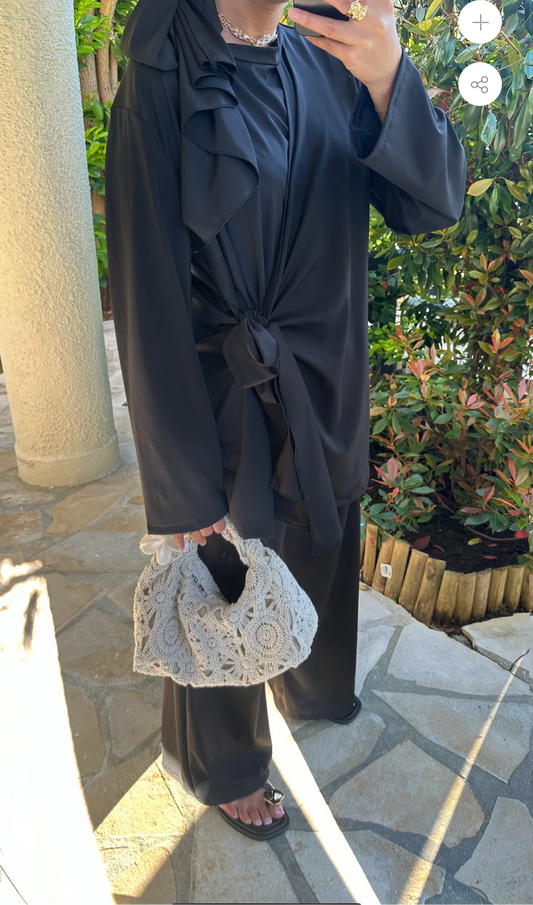 Burkini noir croisé