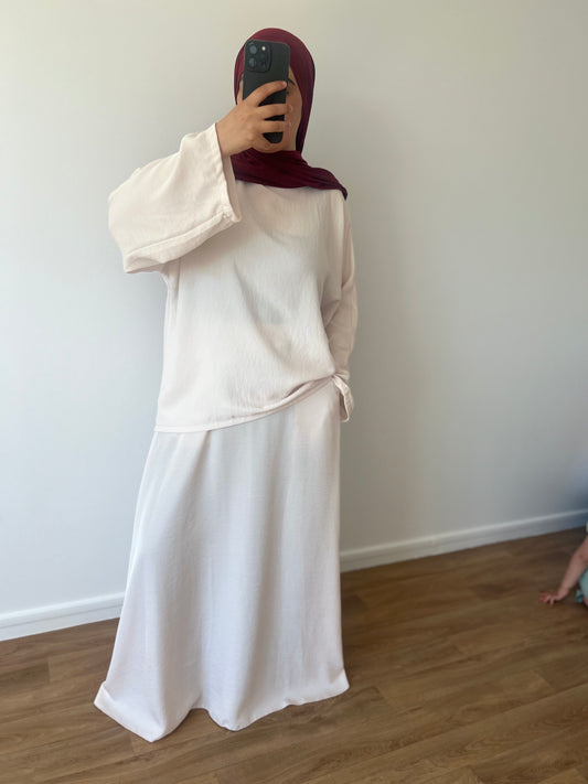 Ensemble jupe blanc cassé
