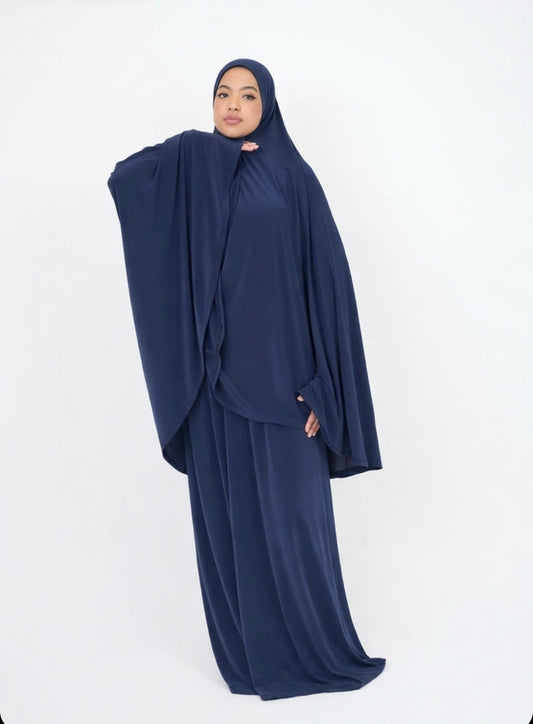 Set prière jupe et khimar bleu marine