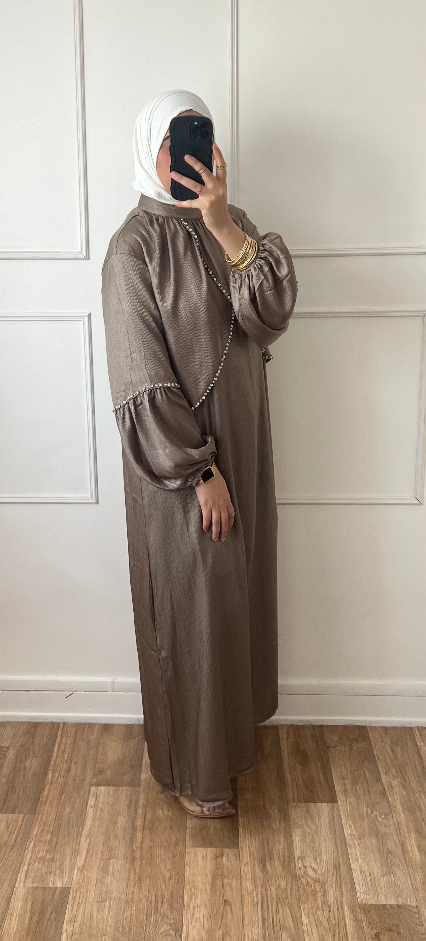 Abaya Hatice vert kaki