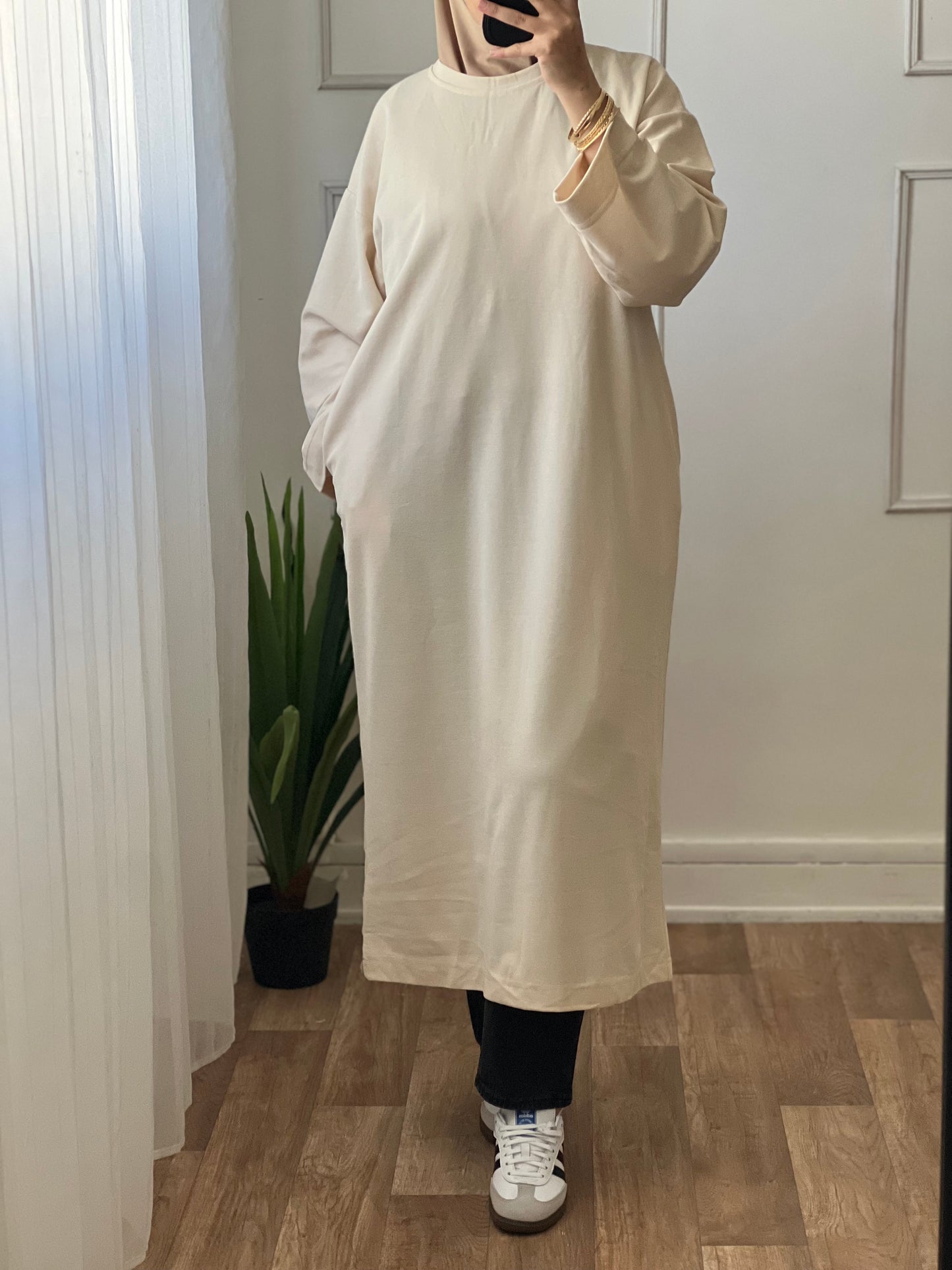 Pull long beige