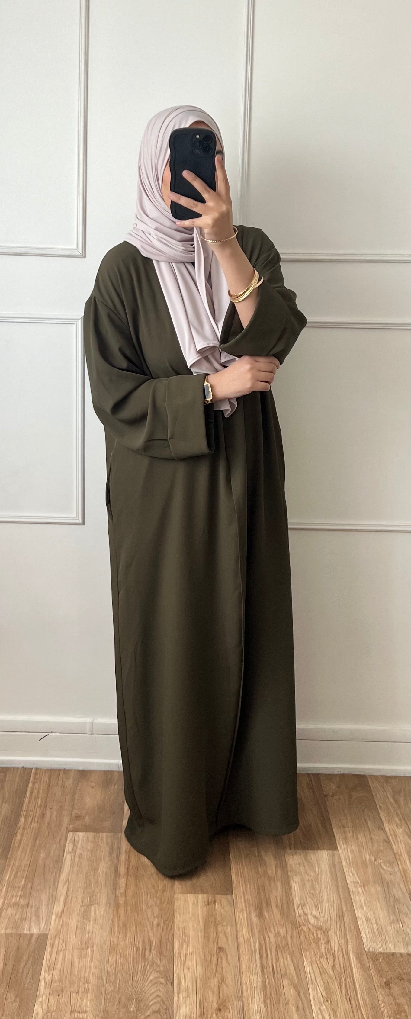 Abaya longue à poches