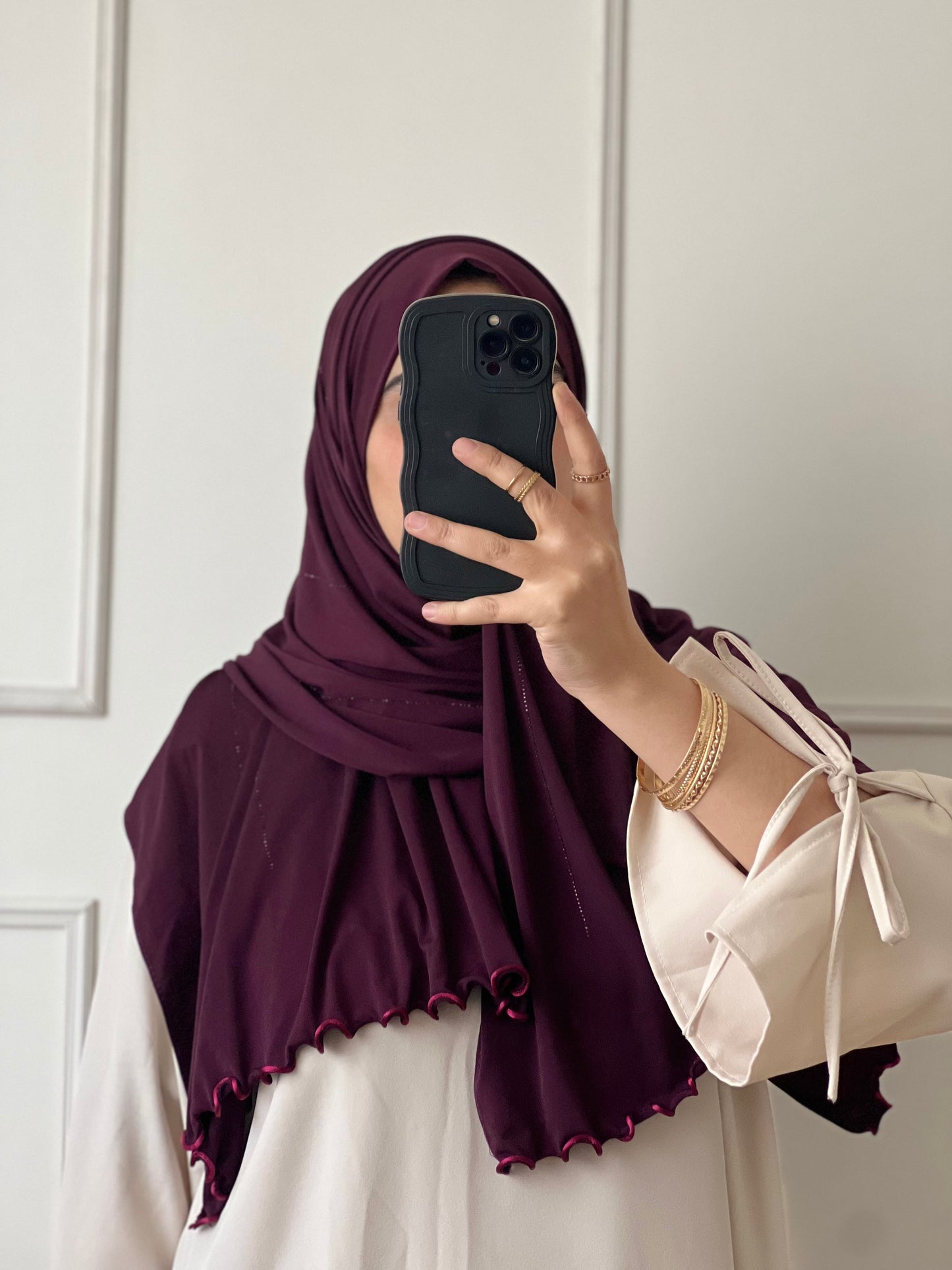 Hijab à strass pourpre