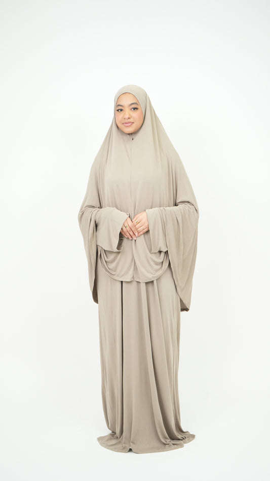 Set Abaya & khimar taupe