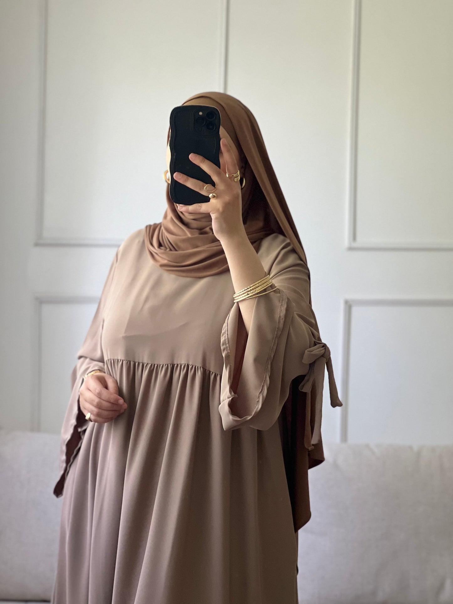 Abaya simple taupe