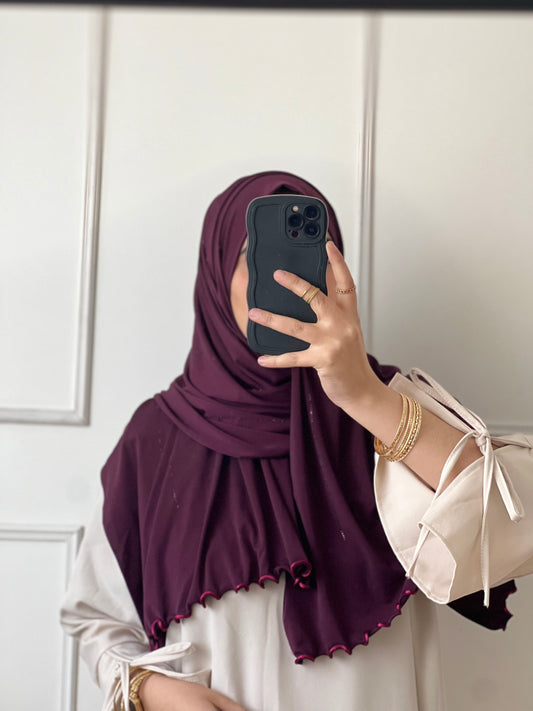 Hijab à strass pourpre