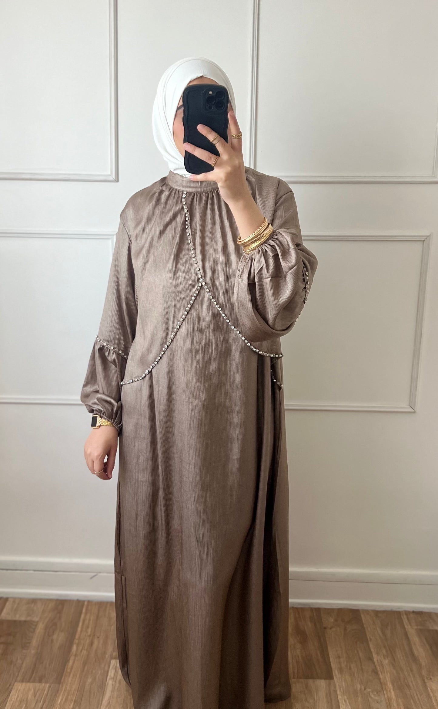Abaya Hatice vert kaki