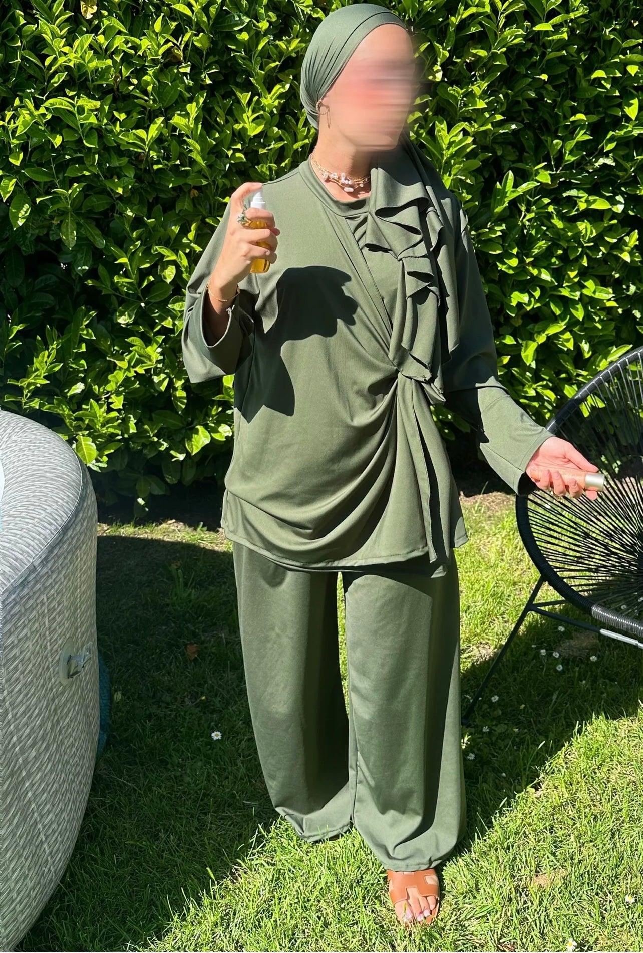 Burkini croisé vert kaki