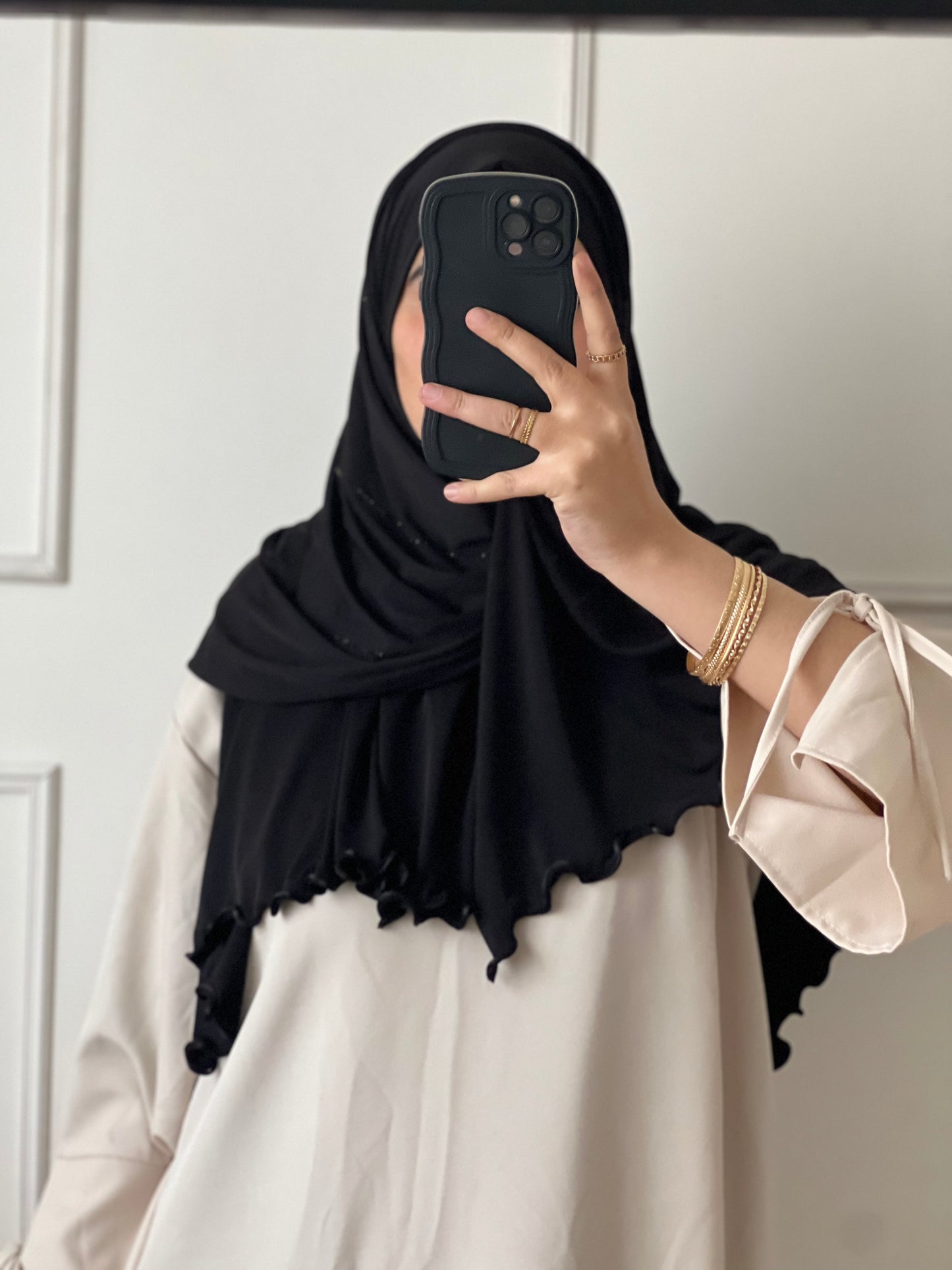 Hijabs à strass noir