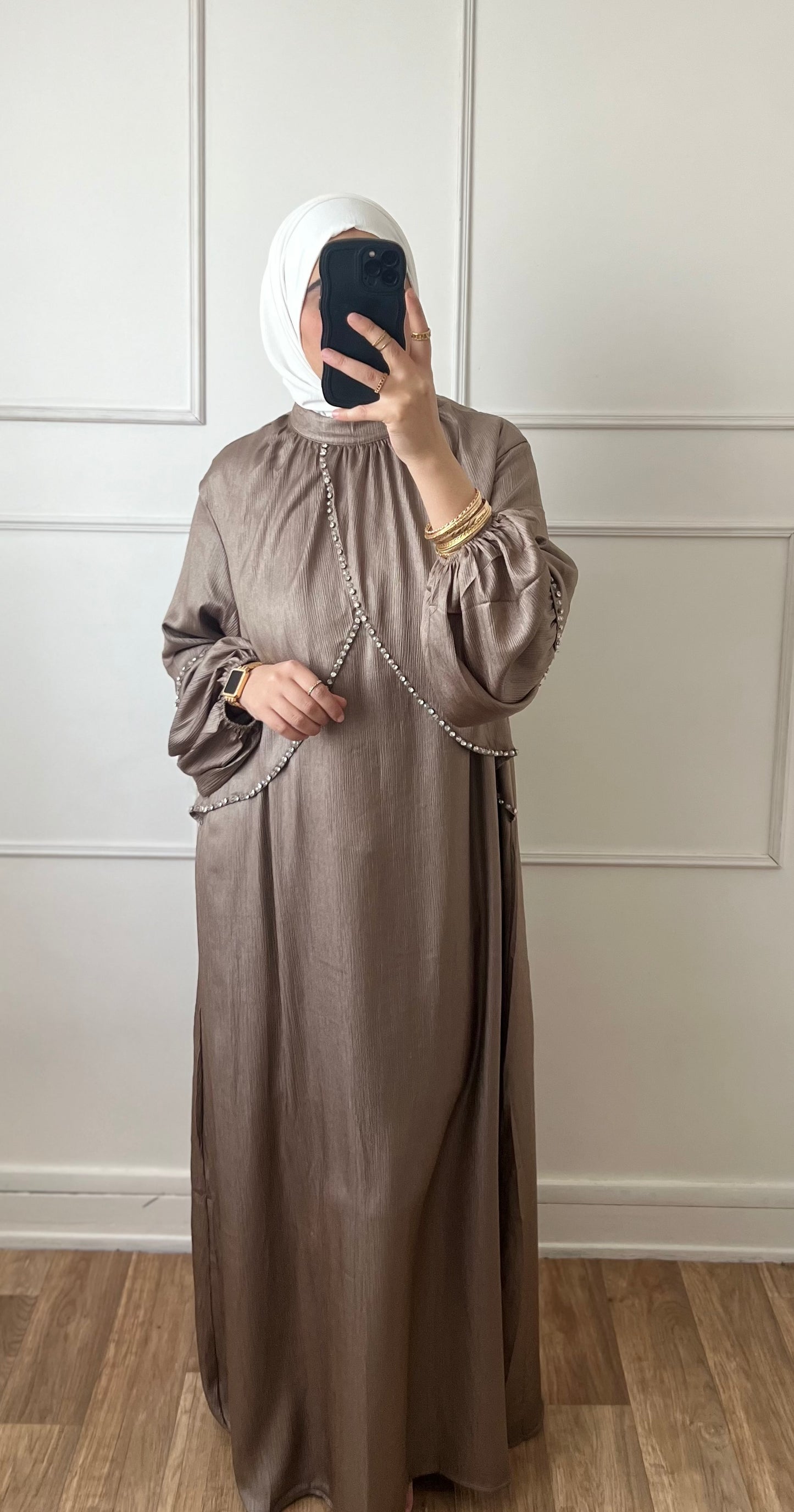 Abaya Hatice vert kaki