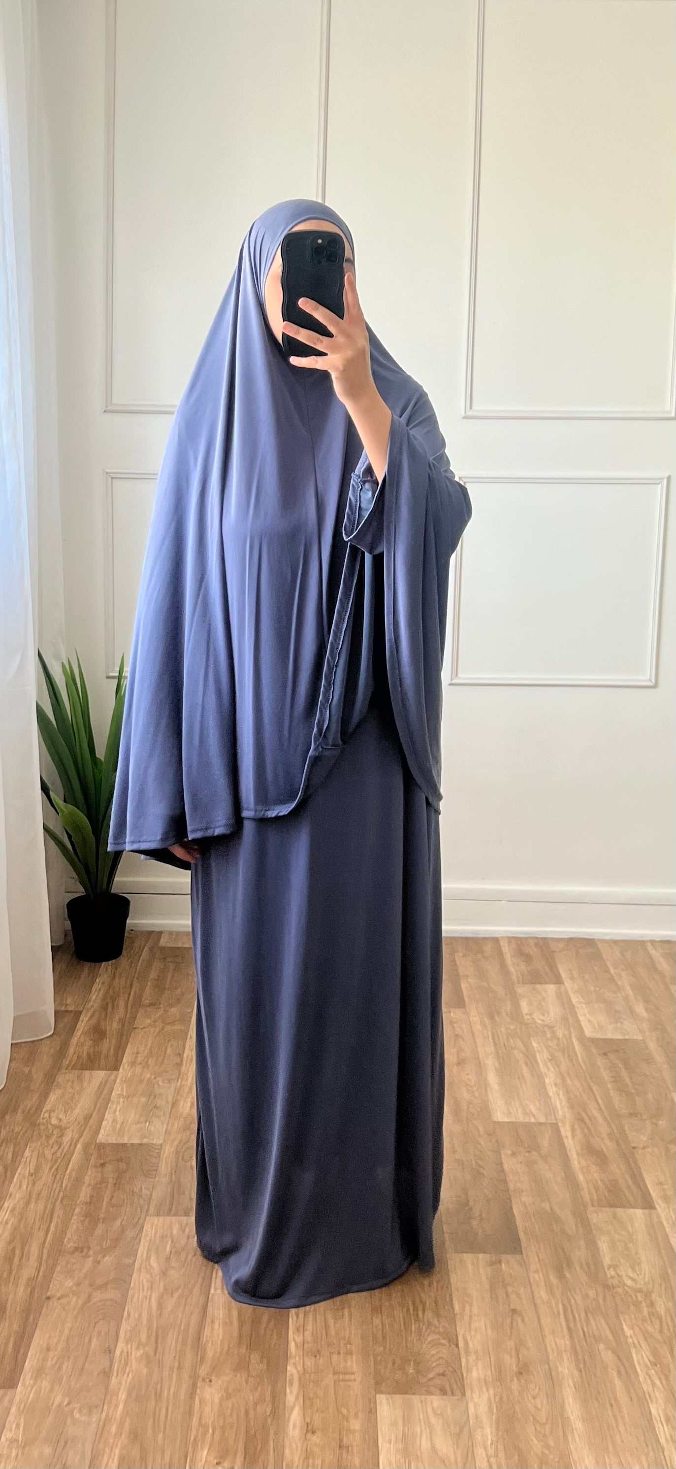 Set Abaya & khimar bleu
