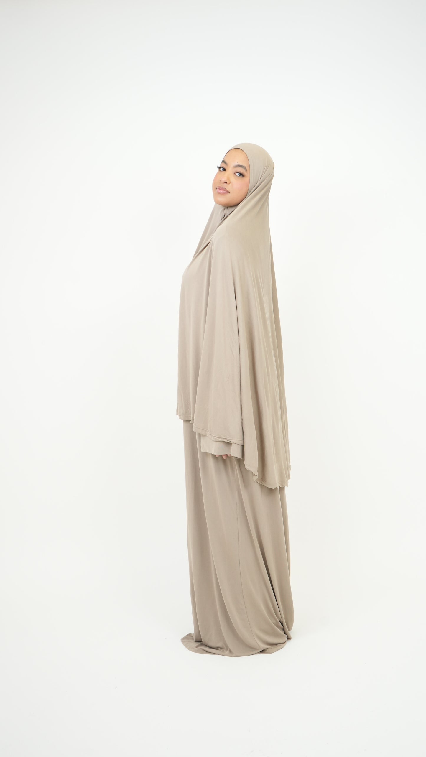 Set Abaya & khimar taupe
