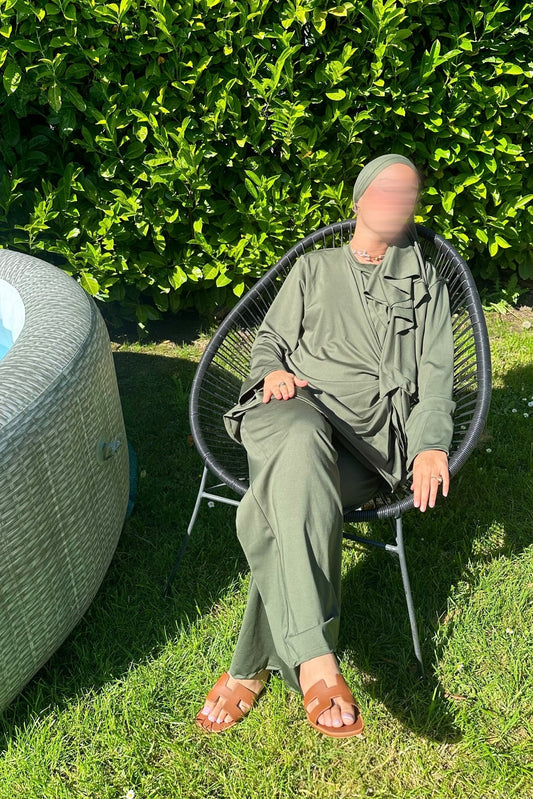 Burkini croisé vert kaki