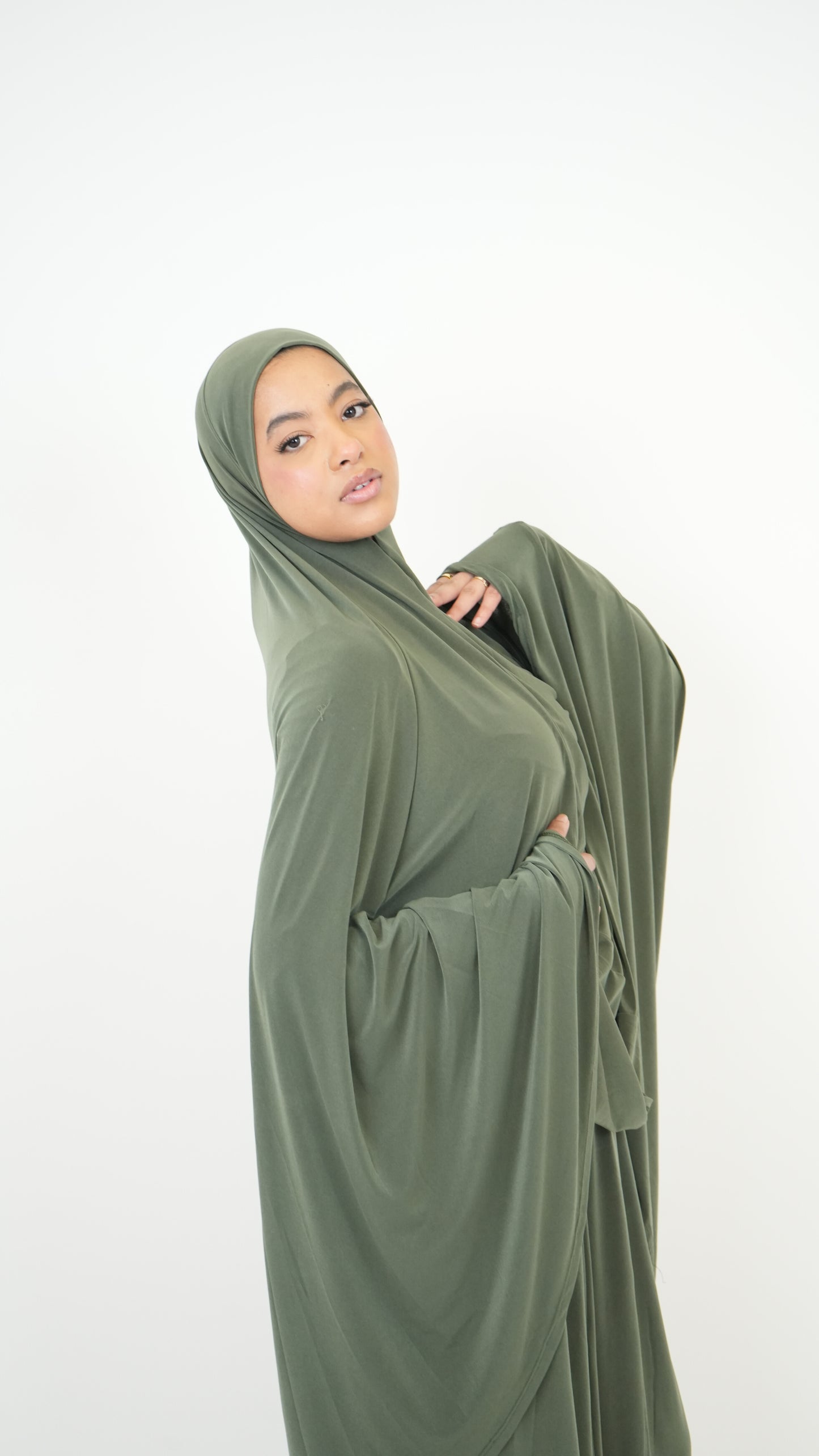 Set prière jupe et khimar vert