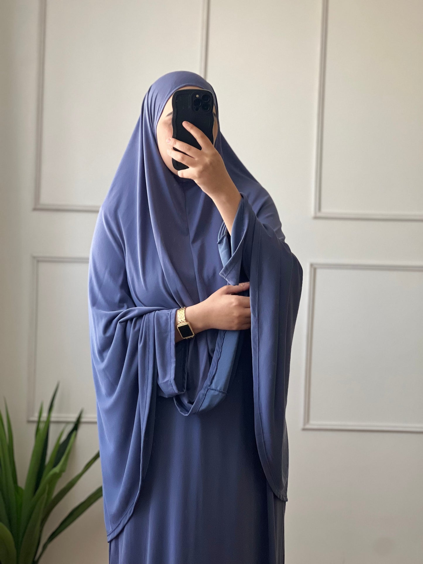 Set Abaya & khimar bleu