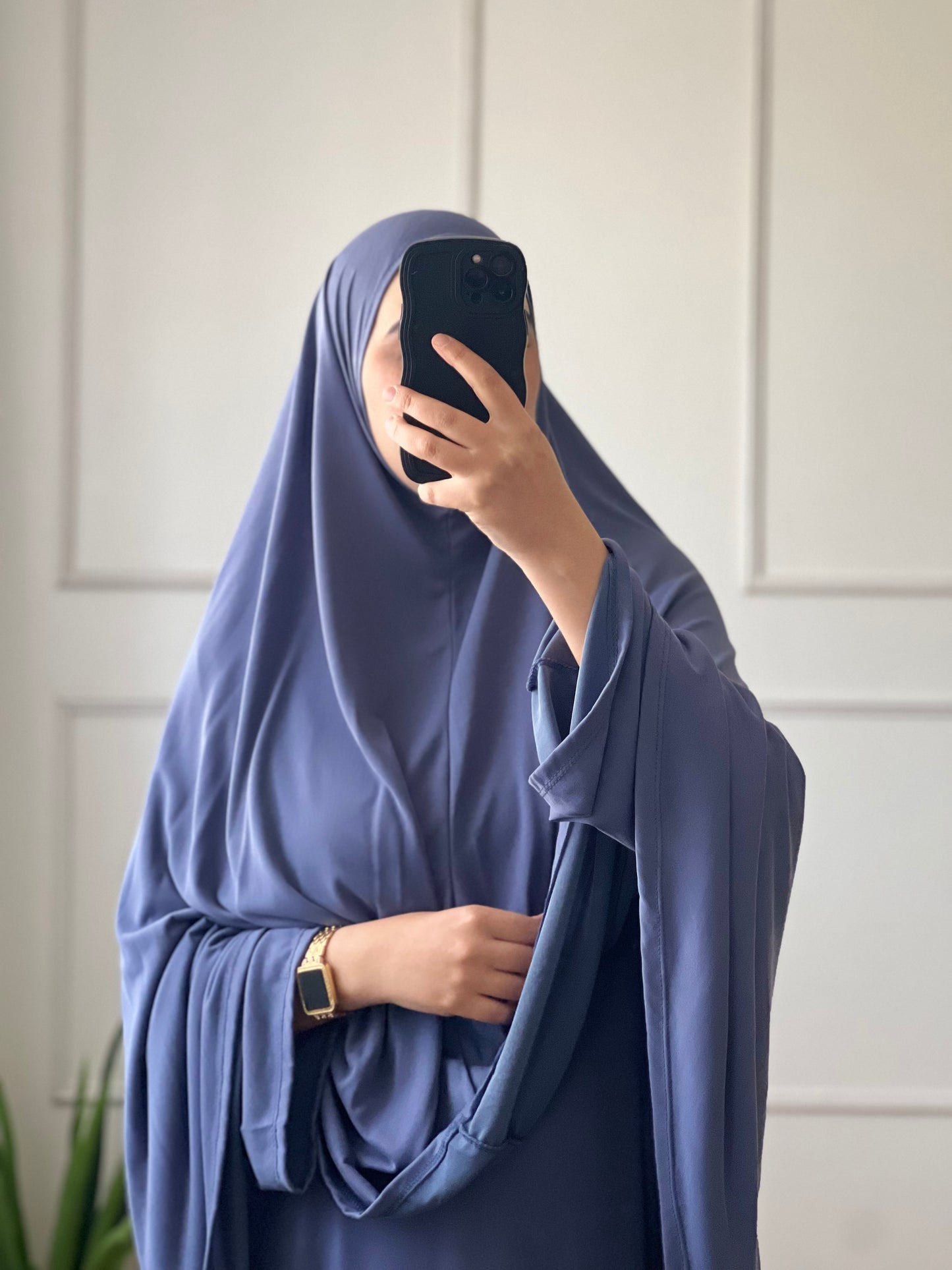 Set Abaya & khimar bleu
