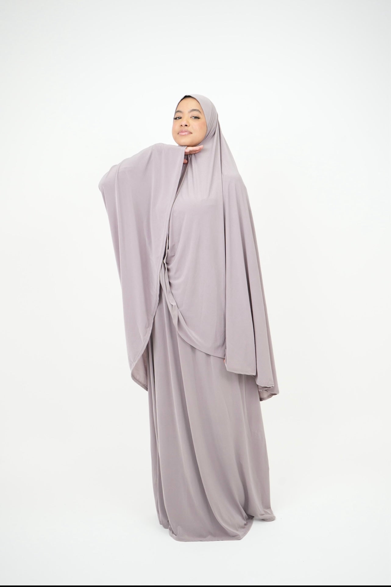 Set prière jupe et khimar nude