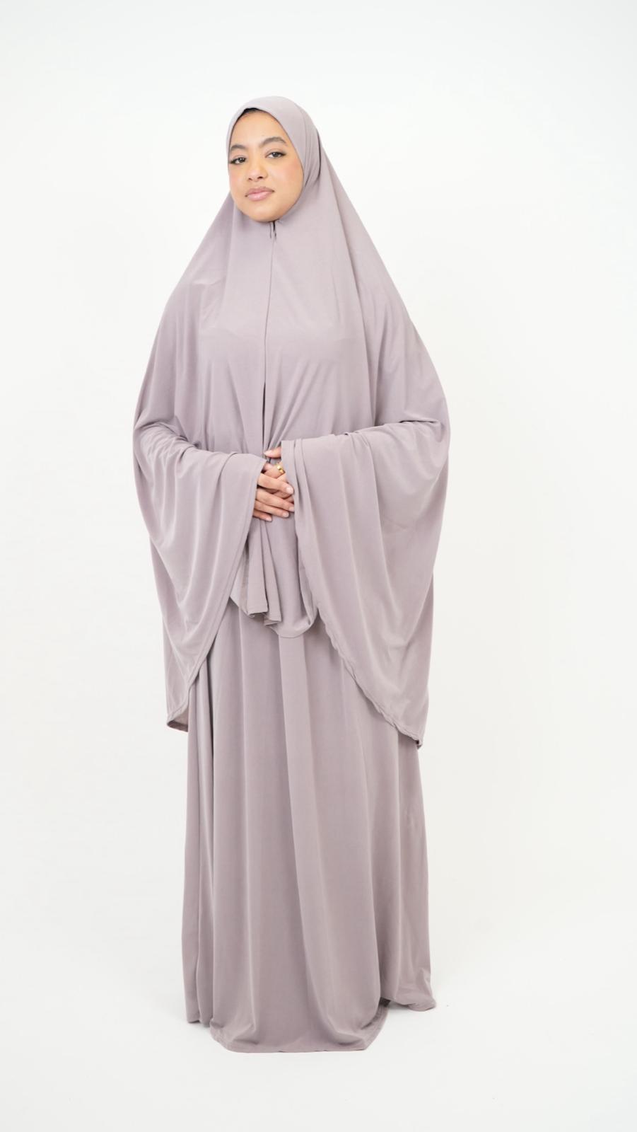 Set prière jupe et khimar nude